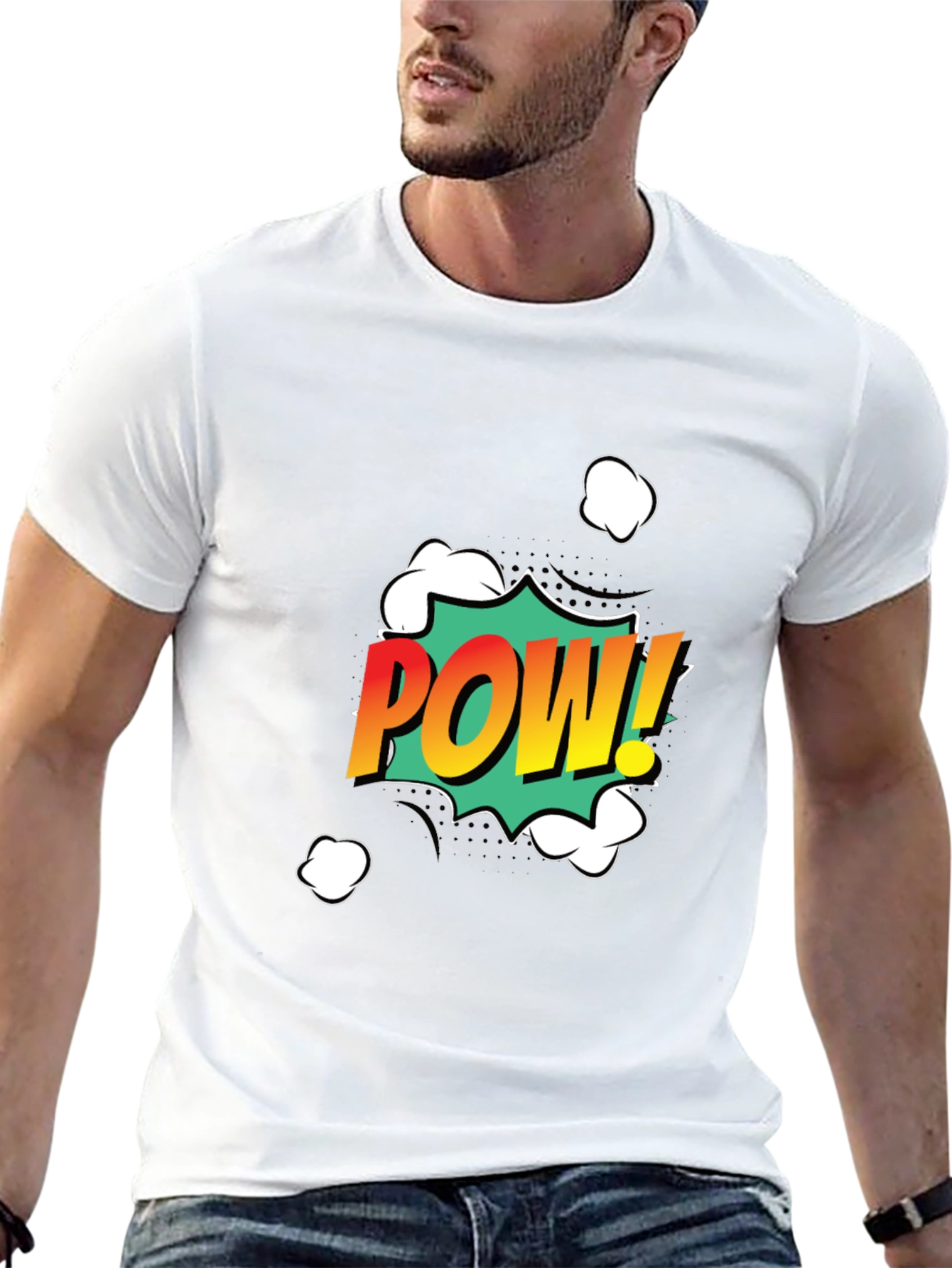Comic Pow! Graphic Print Black T-Shirt