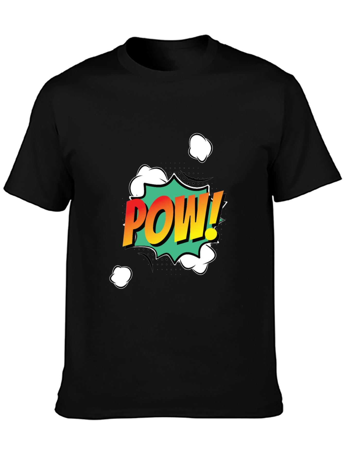 Comic Pow! Graphic Print Black T-Shirt
