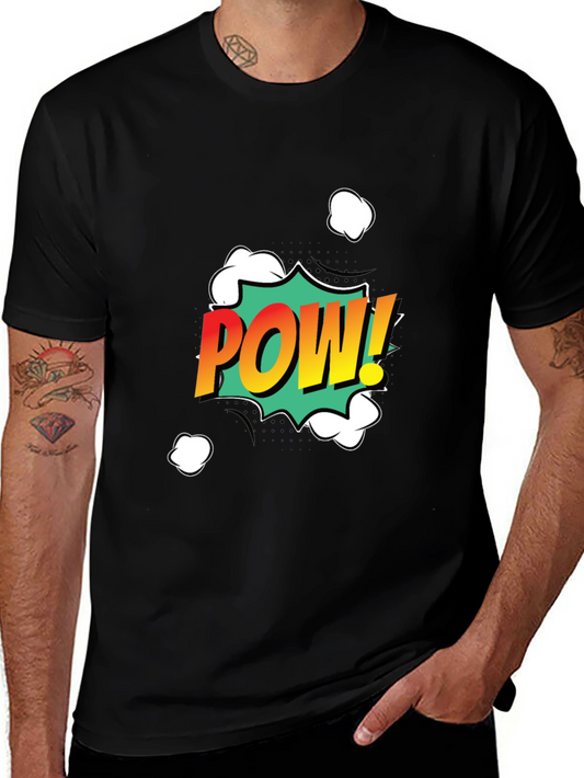 Comic Pow! Graphic Print Black T-Shirt