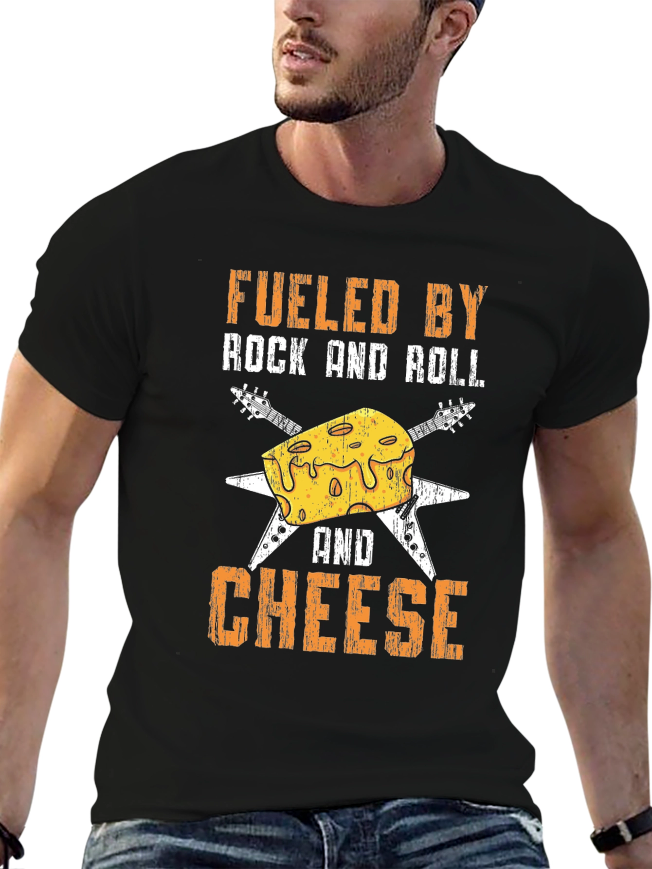 Fueled By Rock and Roll and Cheese Graphic Tee
