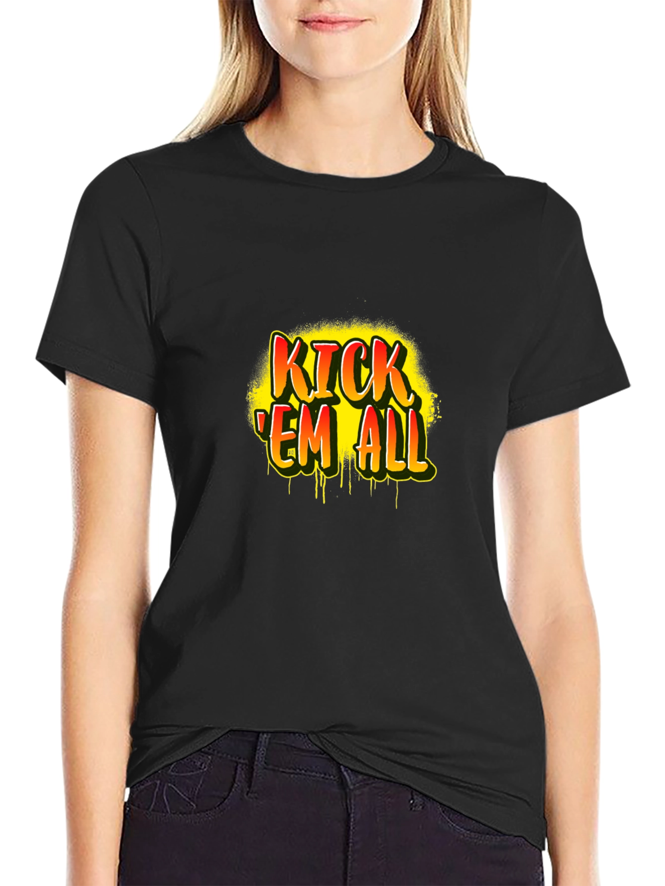 Kick Em All T-Shirt | Funny Sports Graphic Tee | Bold Statement Shirt | Gift for Sports Fans | Free Shipping $50+