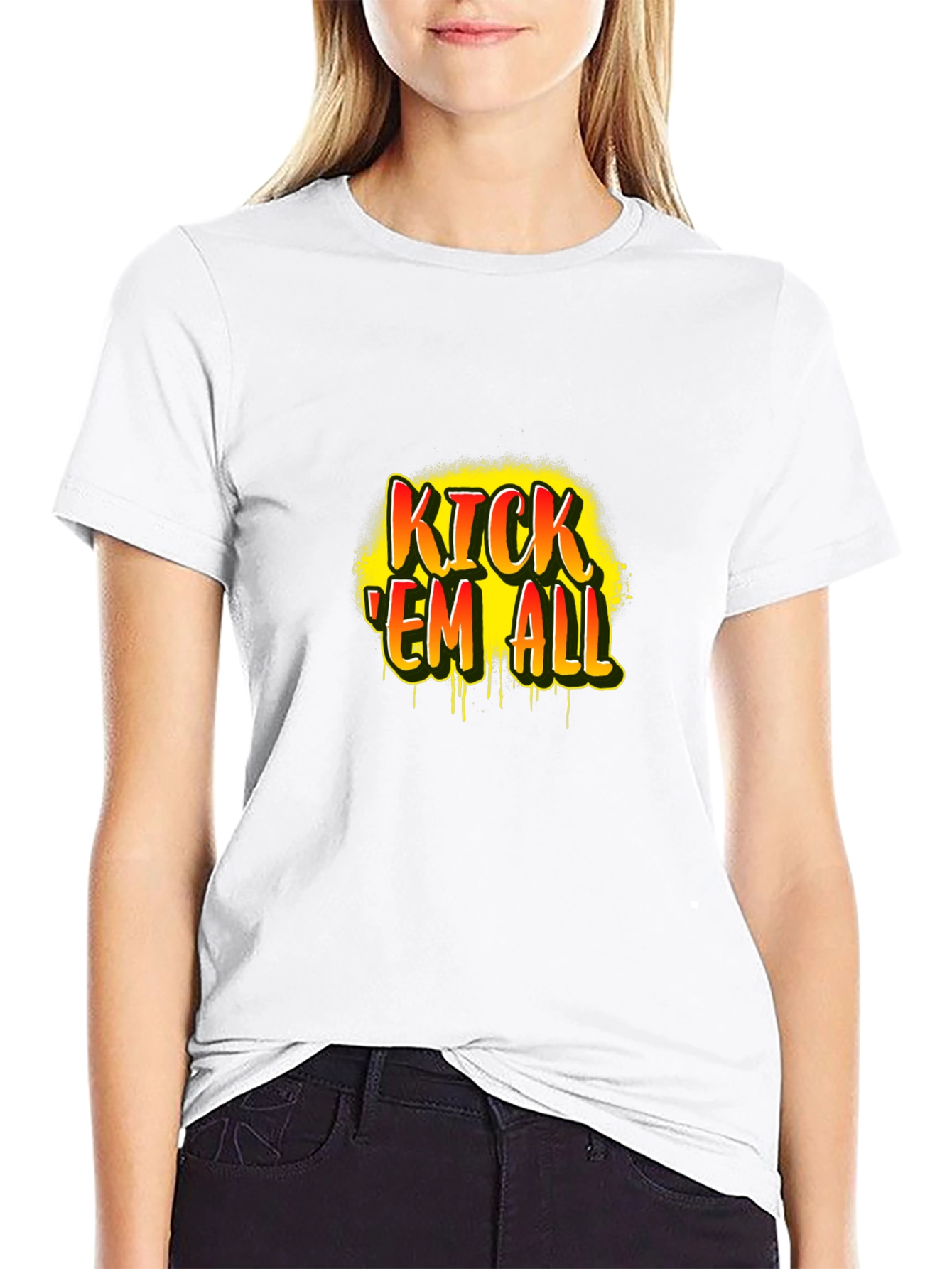 Kick Em All T-Shirt | Funny Sports Graphic Tee | Bold Statement Shirt | Gift for Sports Fans | Free Shipping $50+
