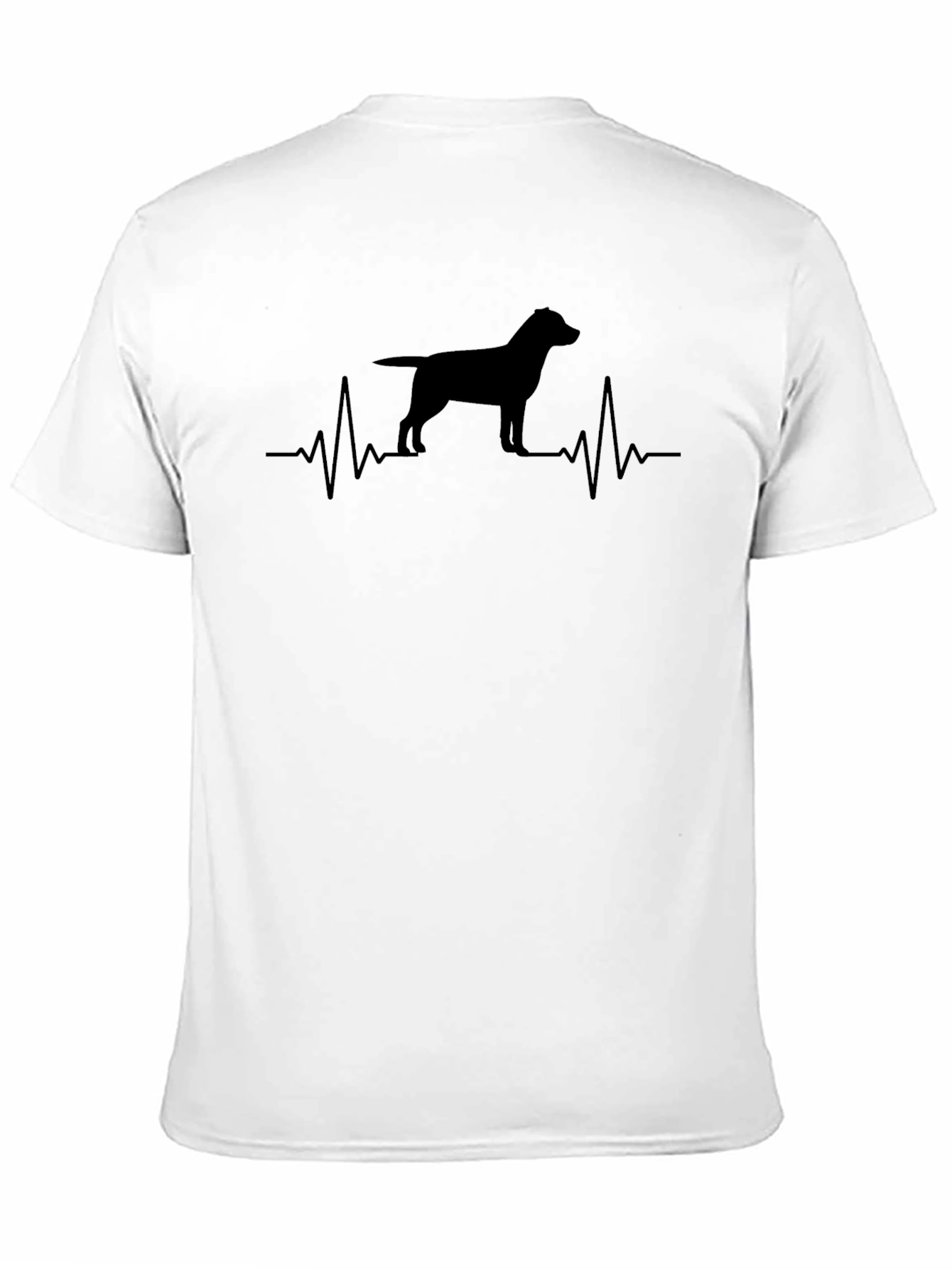 Dog Heartbeat Graphic Tee - Black Casual T-Shirt