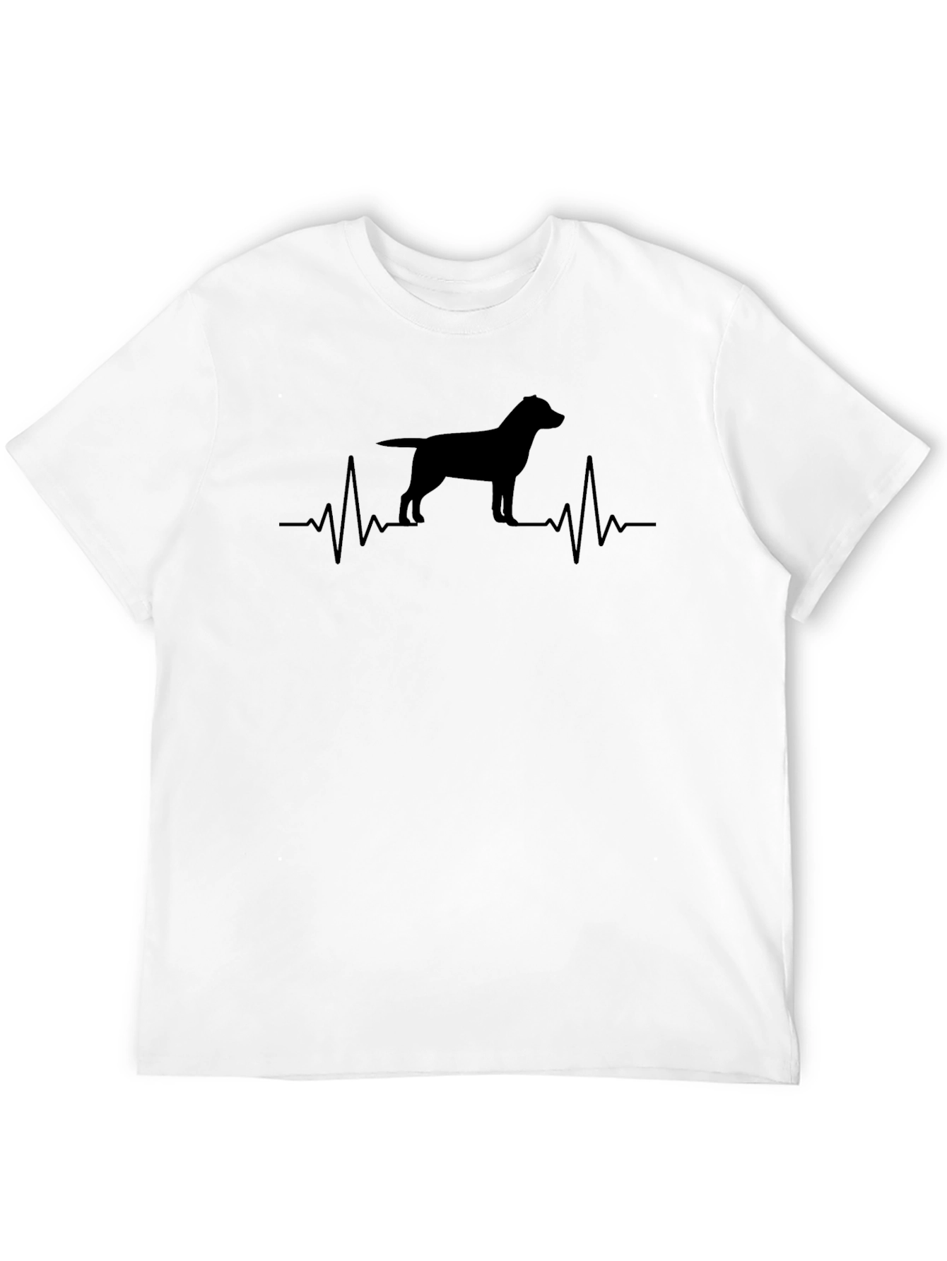 Dog Heartbeat Graphic Tee - Black Casual T-Shirt