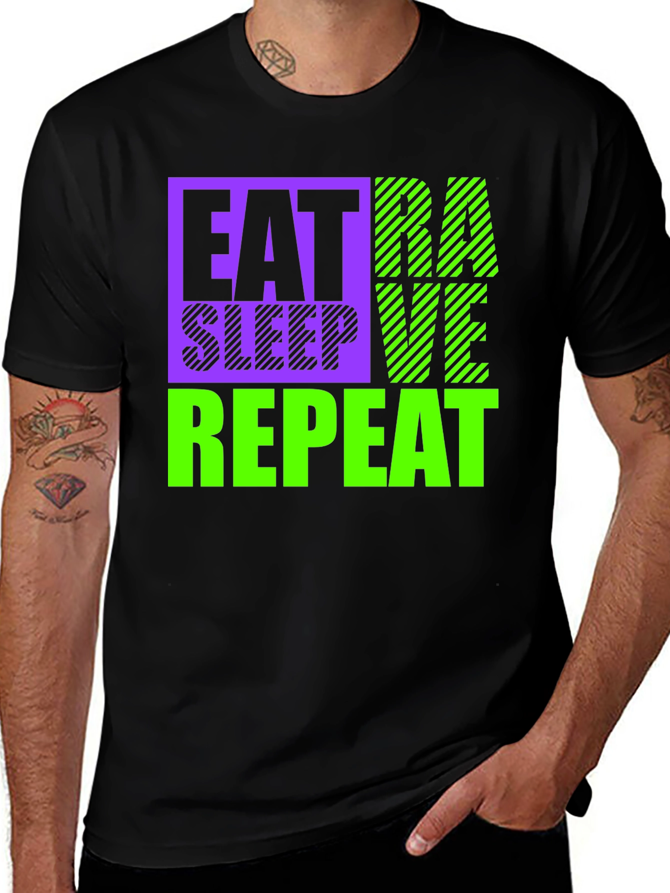 Eat Sleep Rave Repeat Graphic Tee
