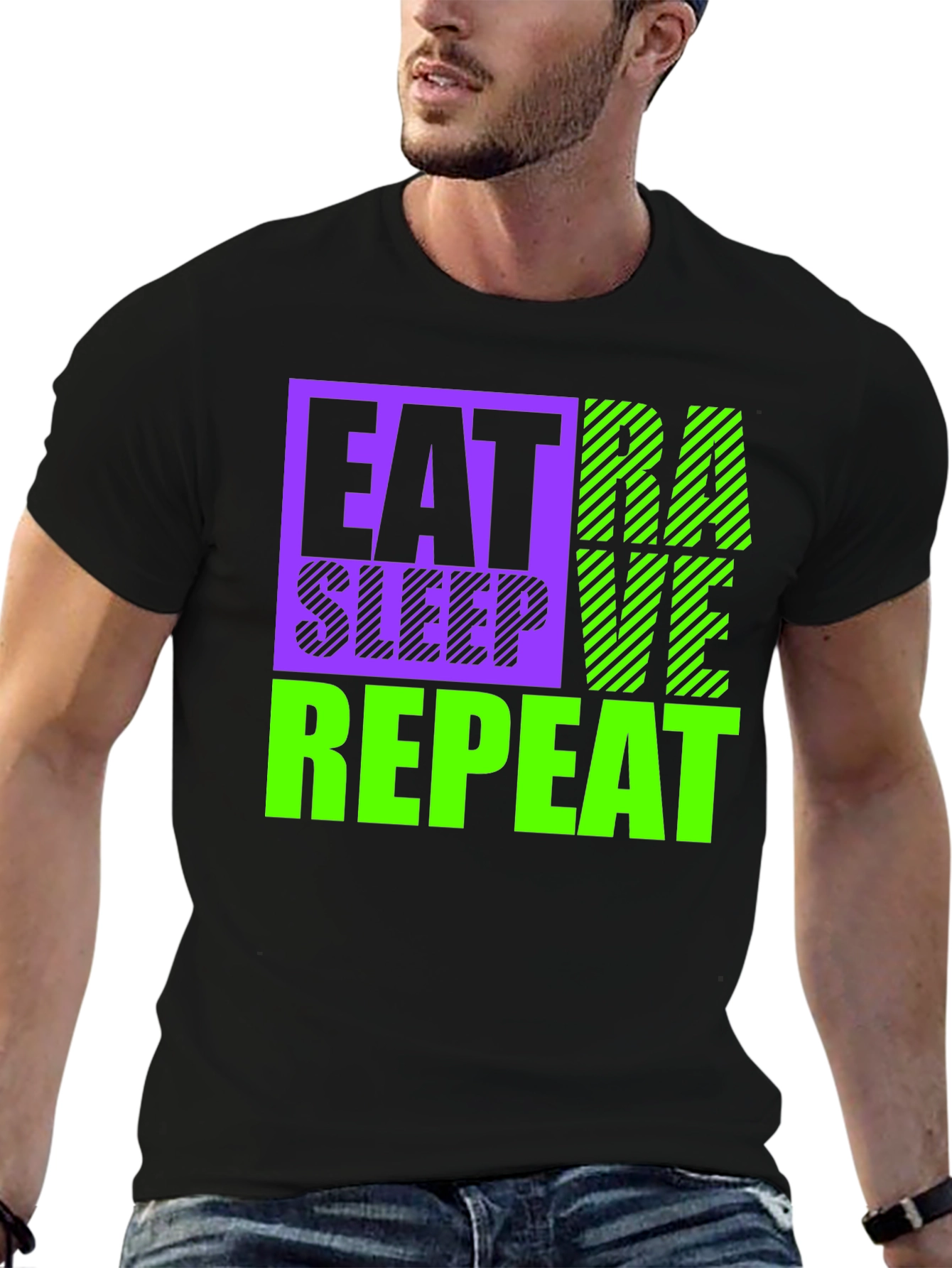 Eat Sleep Rave Repeat Graphic Tee
