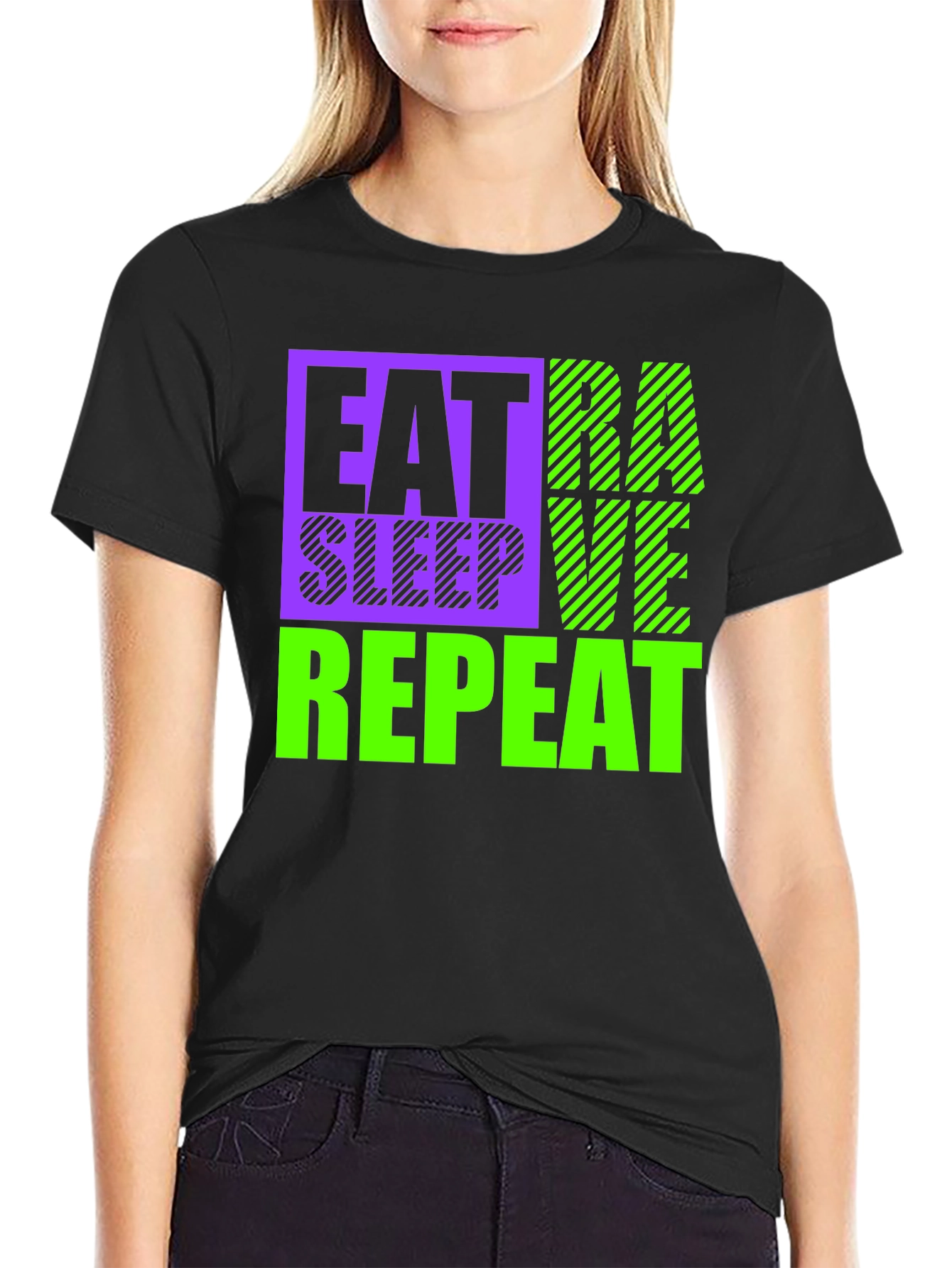 Eat Sleep Rave Repeat Graphic Tee