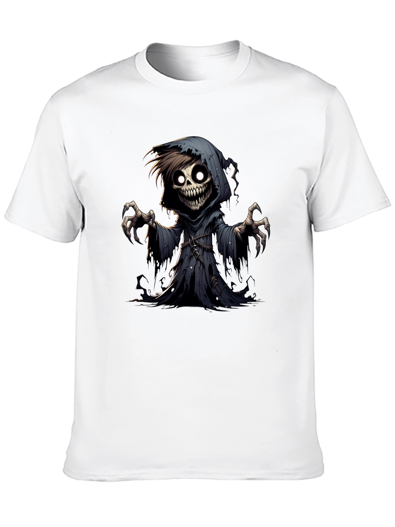 Grim Reaper Graphic Tee - Spooky Cartoon Character T-Shirt