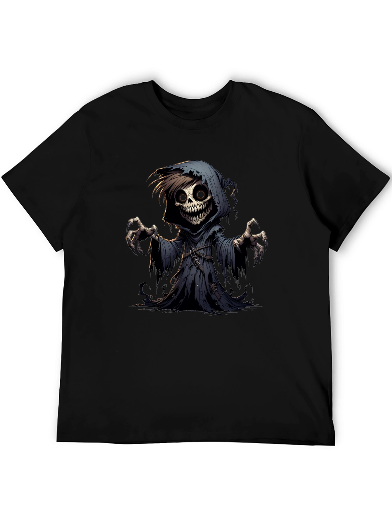 Grim Reaper Graphic Tee - Spooky Cartoon Character T-Shirt