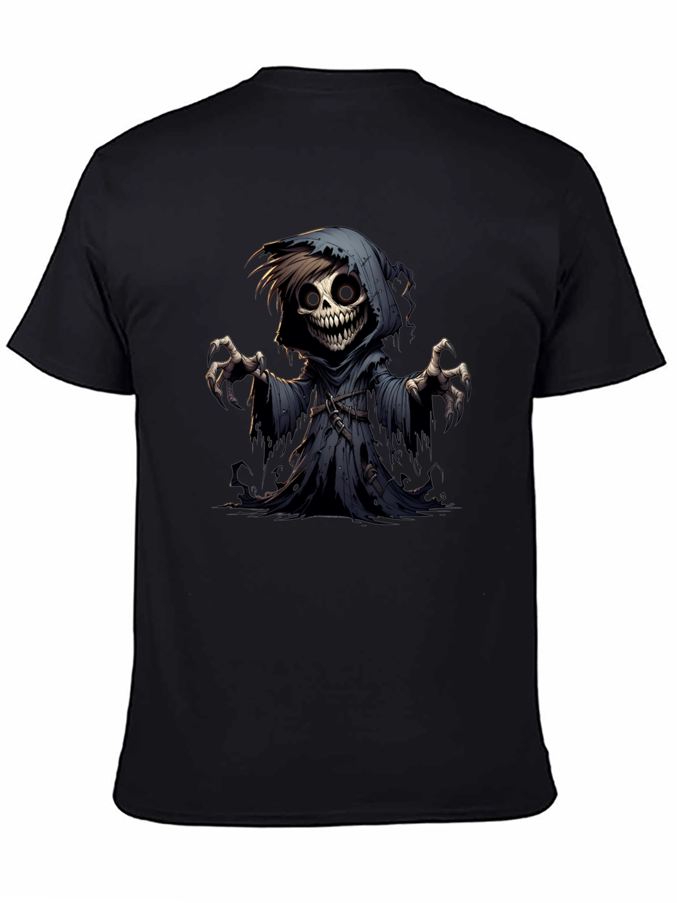 Grim Reaper Graphic Tee - Spooky Cartoon Character T-Shirt