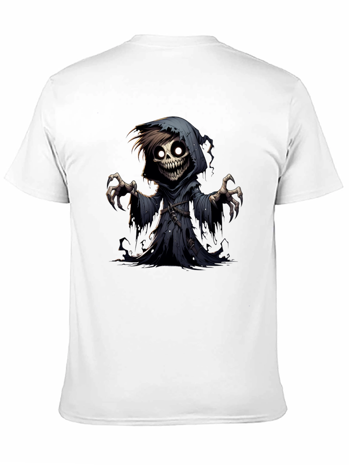 Grim Reaper Graphic Tee - Spooky Cartoon Character T-Shirt