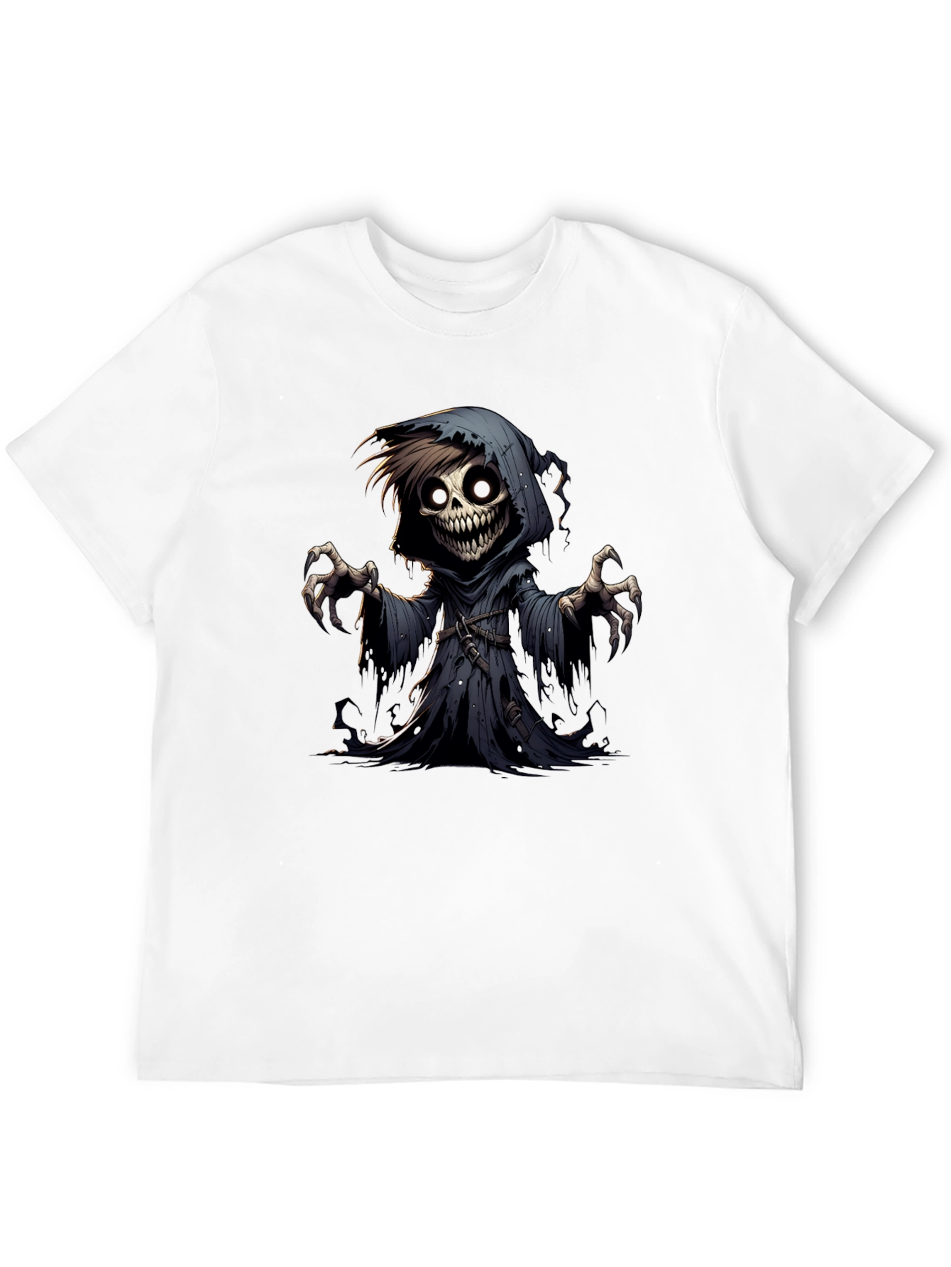 Grim Reaper Graphic Tee - Spooky Cartoon Character T-Shirt