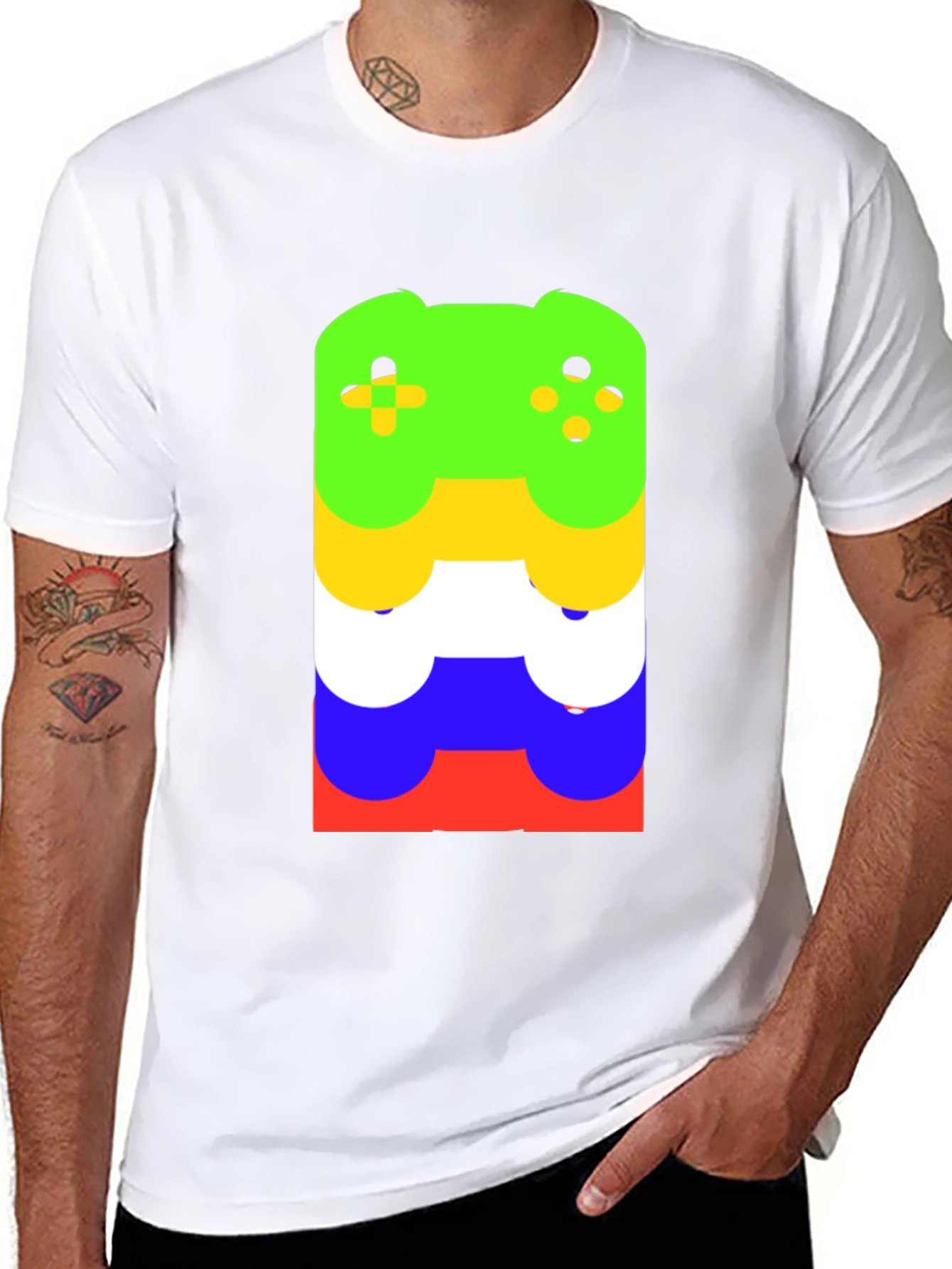 Stacked Controller Graphic Tee - Gamer Style