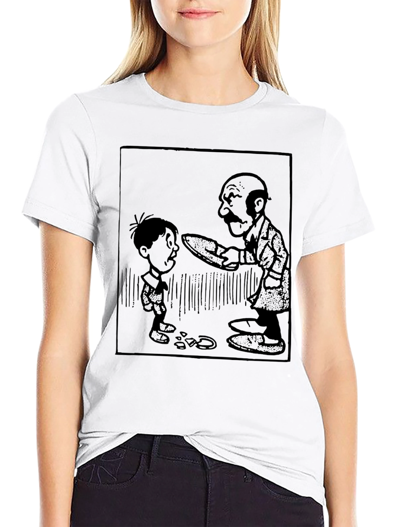 Classic Cartoon Graphic Tee - Black
