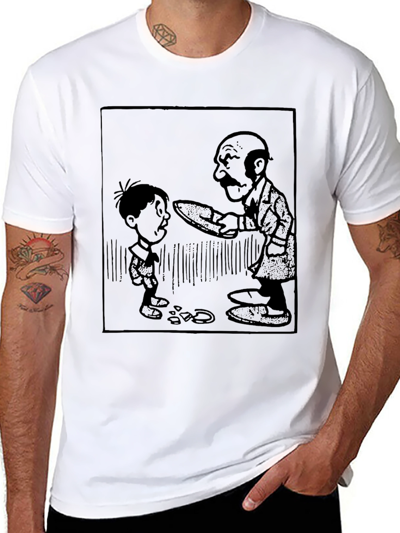 Classic Cartoon Graphic Tee - Black