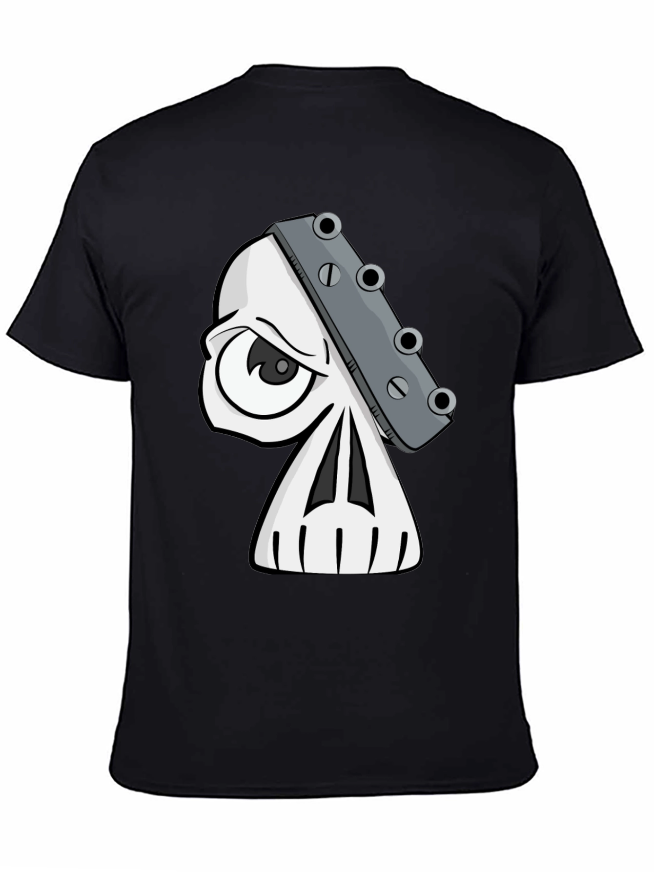 Skull Guitar Headstock Graphic T-Shirt