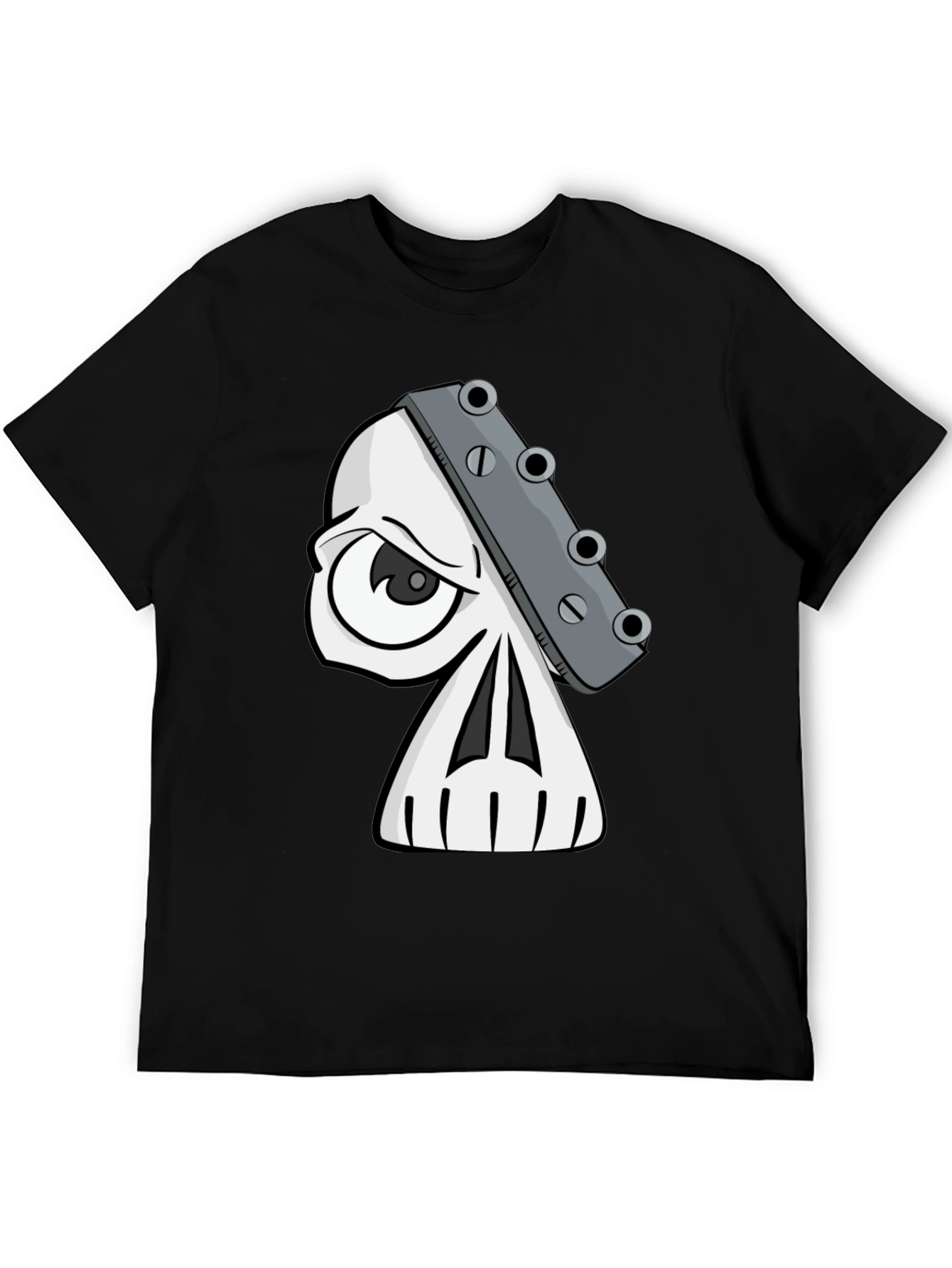 Skull Guitar Headstock Graphic T-Shirt