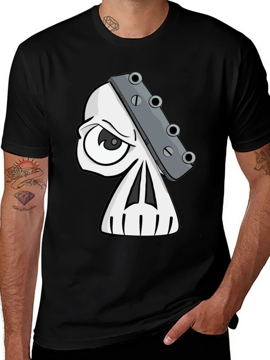 Skull Guitar Headstock Graphic T-Shirt