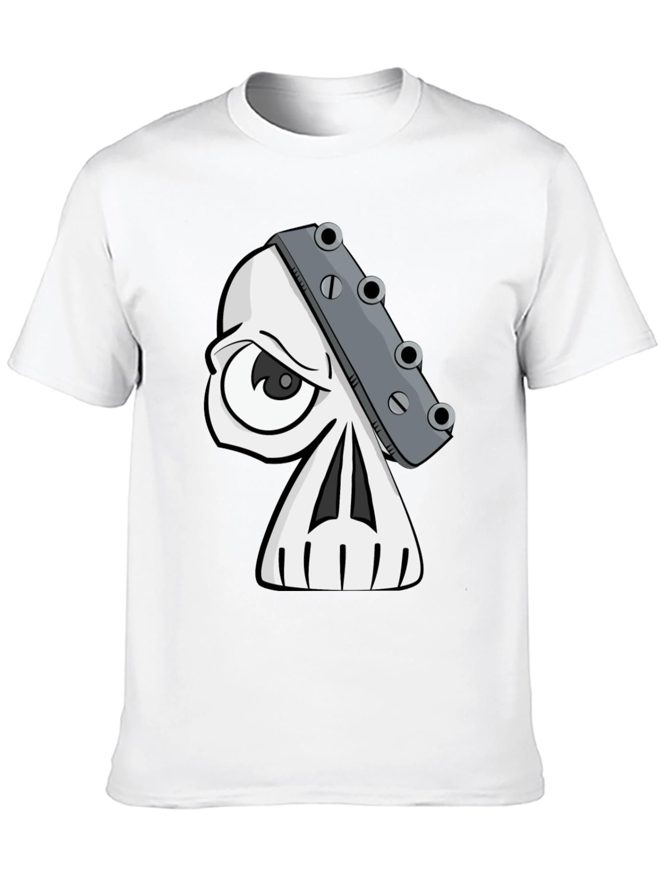 Skull Guitar Headstock Graphic T-Shirt