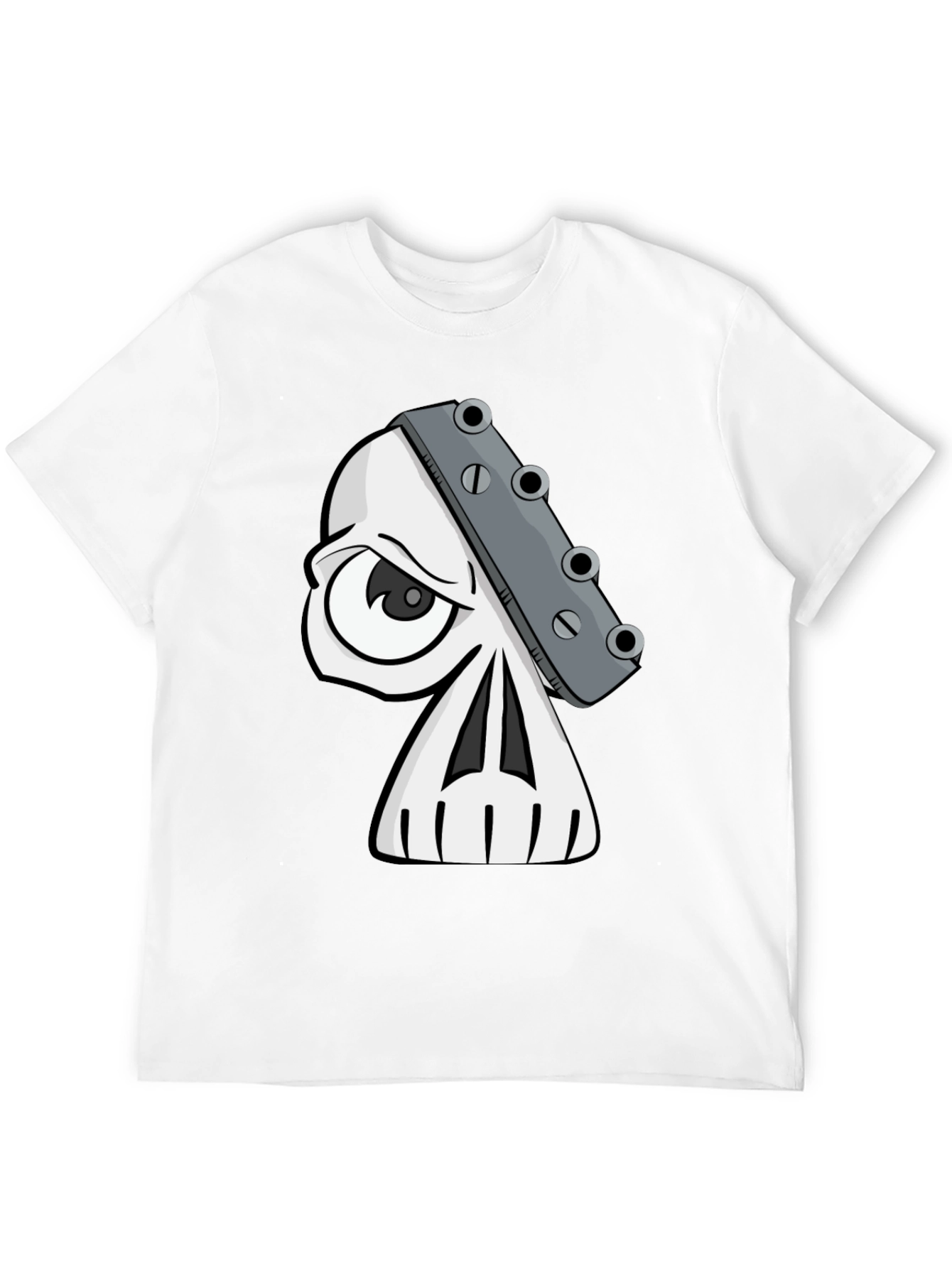 Skull Guitar Headstock Graphic T-Shirt