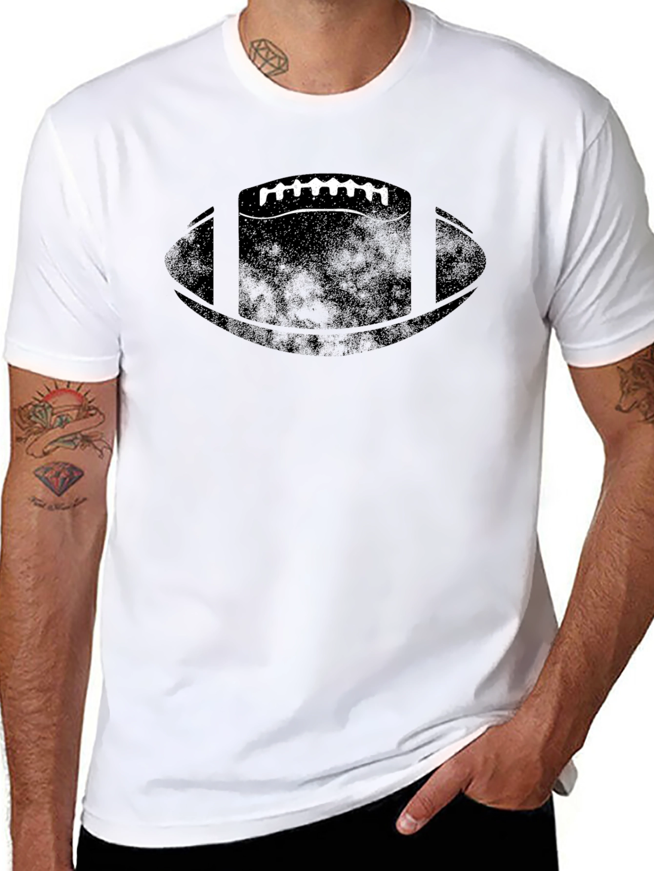 Football Graphic Tee - Distressed Design