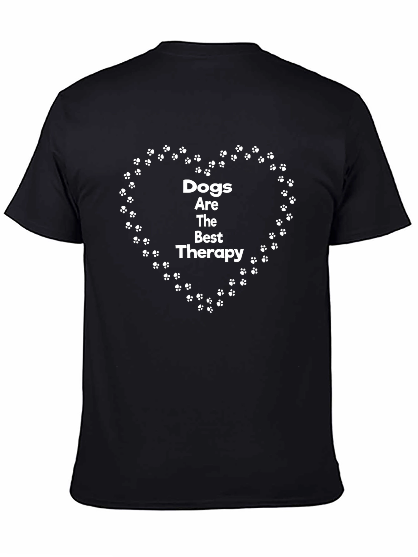 Dogs Are The Best Therapy Black T-Shirt