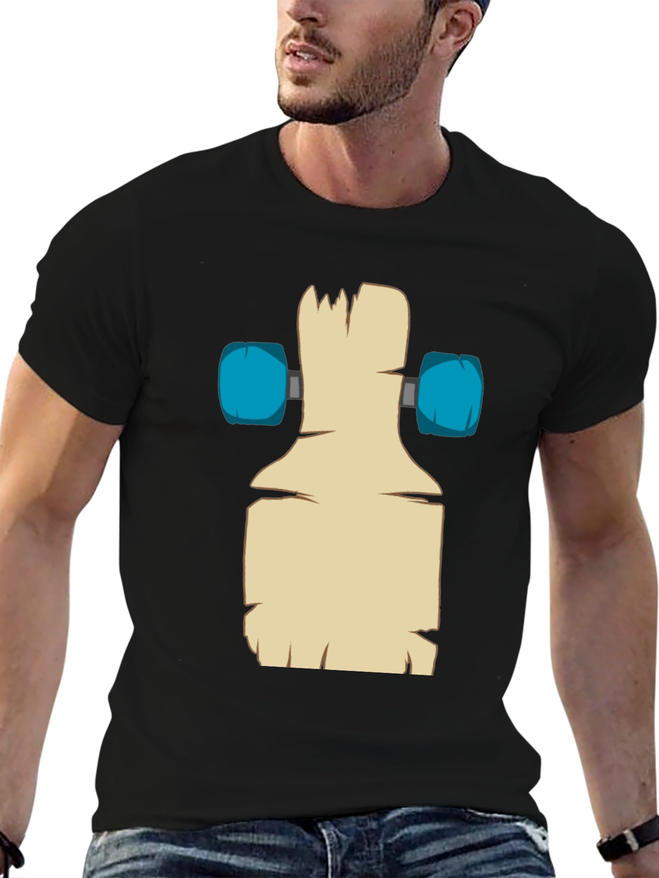 Skateboard Deck Graphic Black Tee