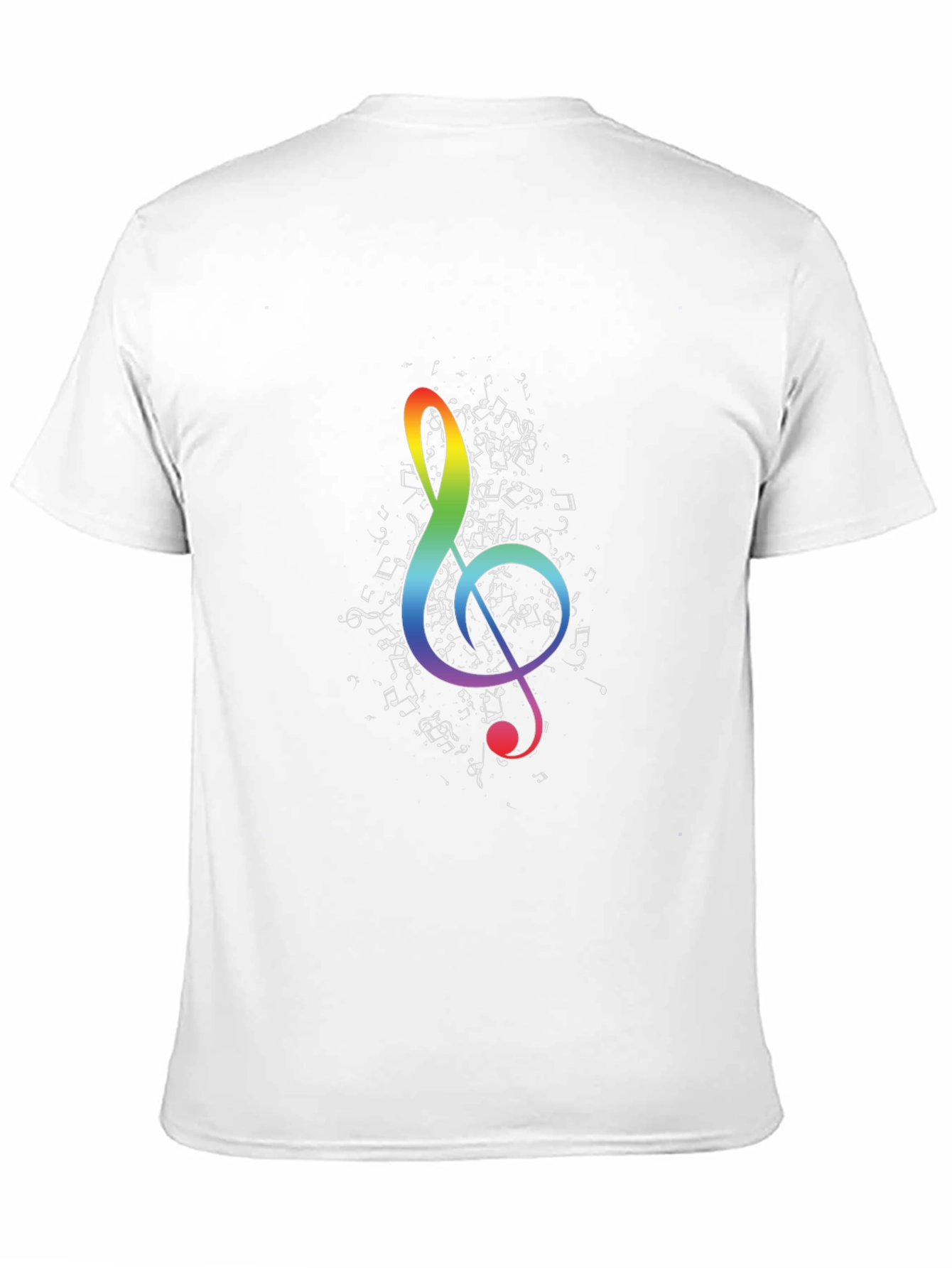 Rainbow Treble Clef Music Notes Black T-Shirt