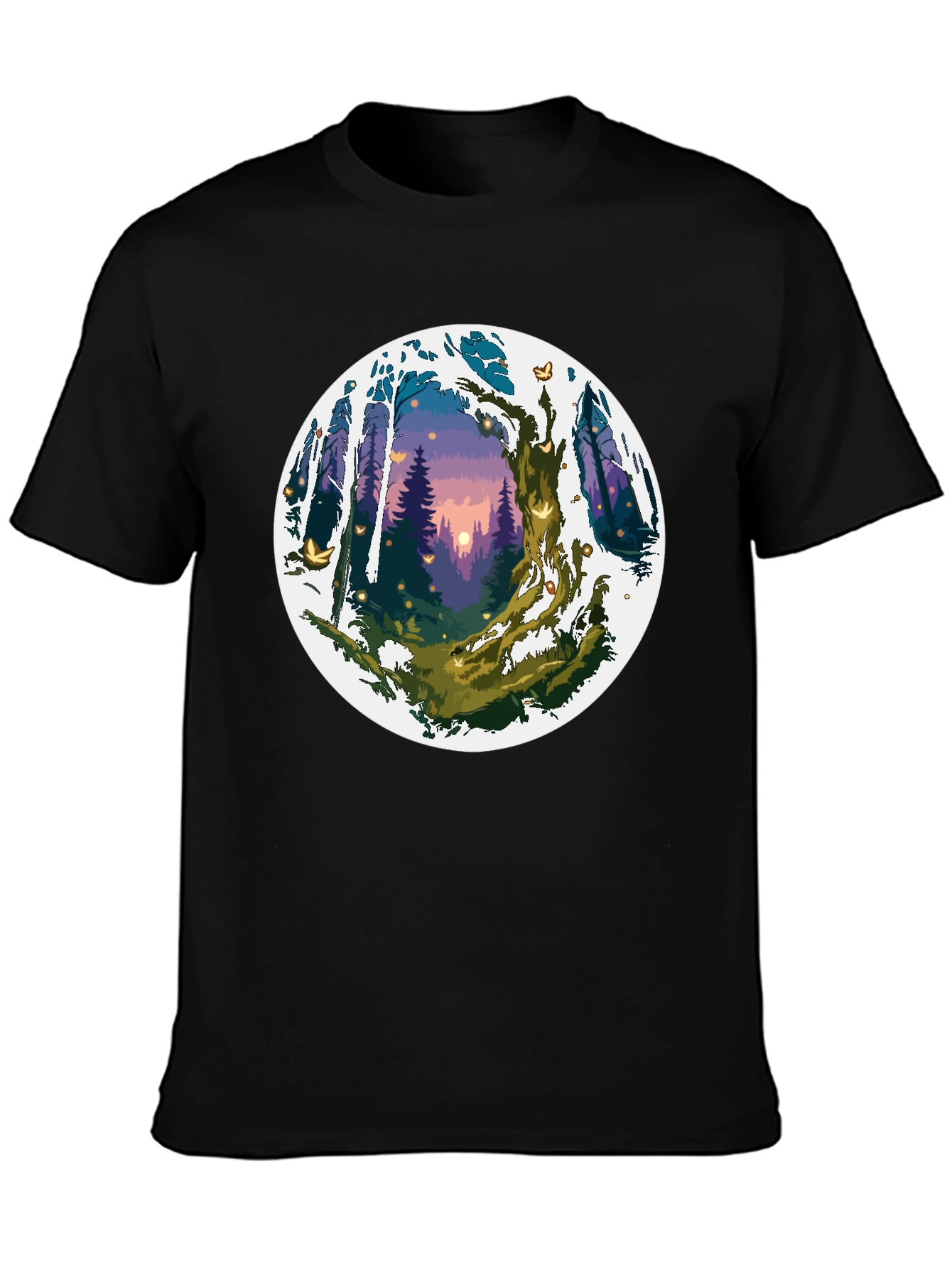Enchanted Forest Graphic Tee - Unisex Black T-Shirt