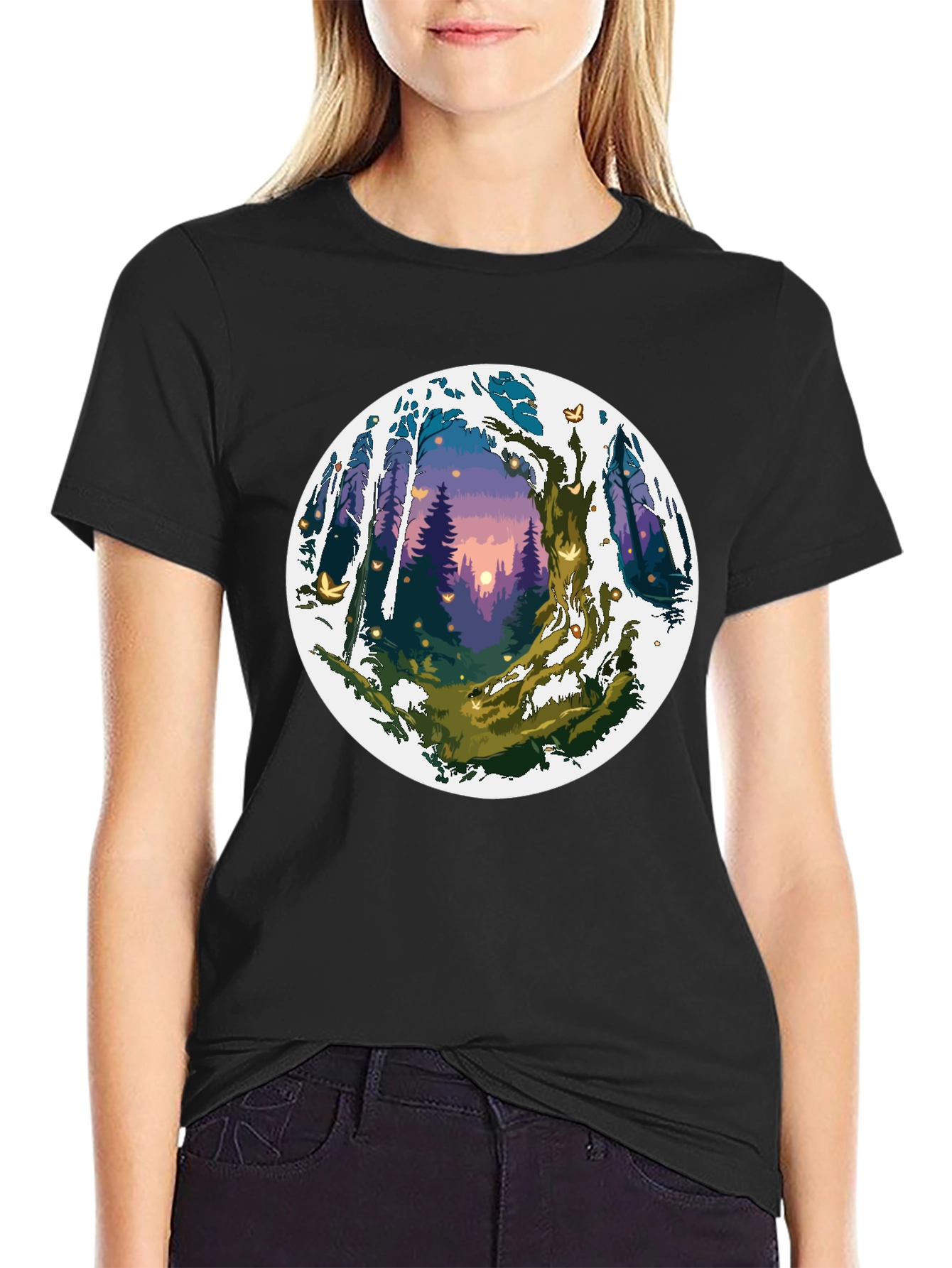 Enchanted Forest Graphic Tee - Unisex Black T-Shirt