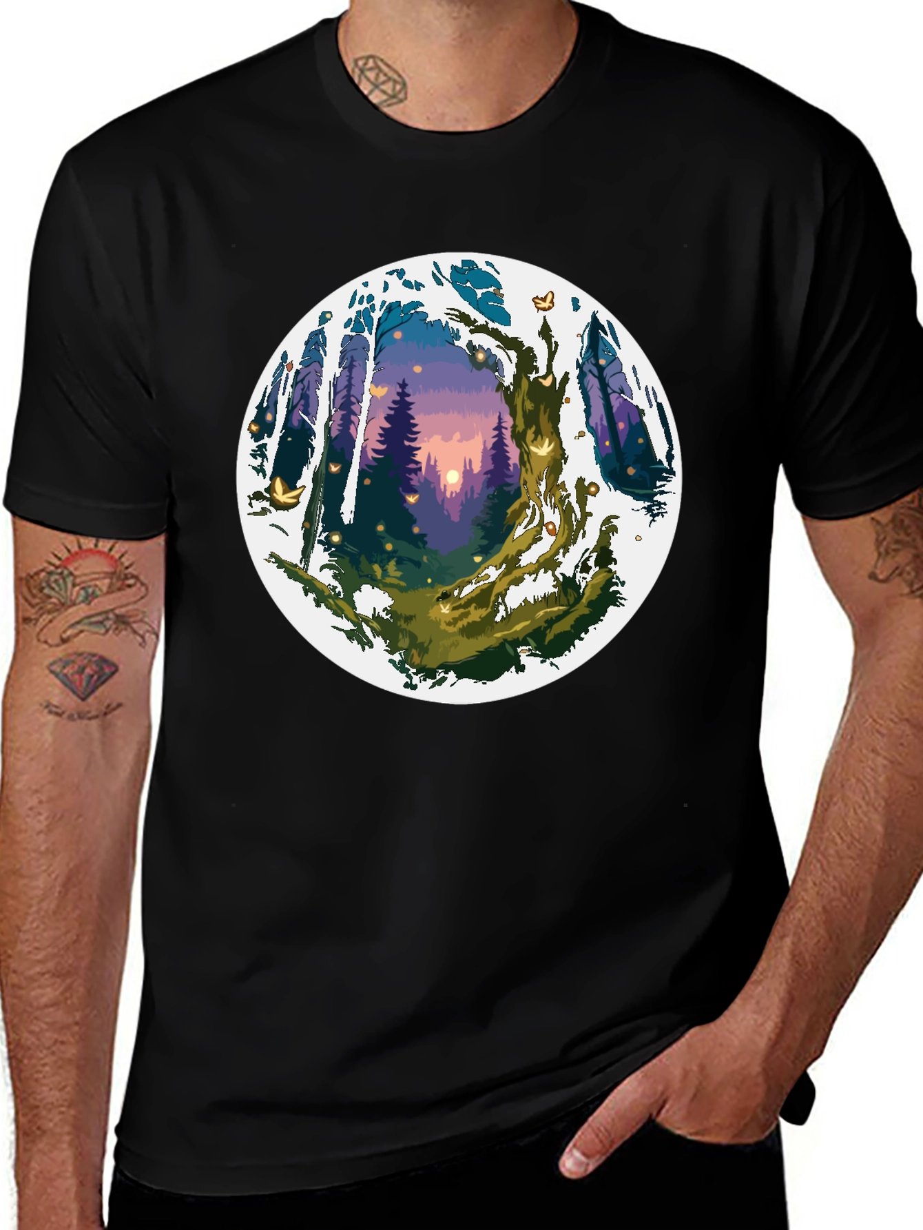 Enchanted Forest Graphic Tee - Unisex Black T-Shirt