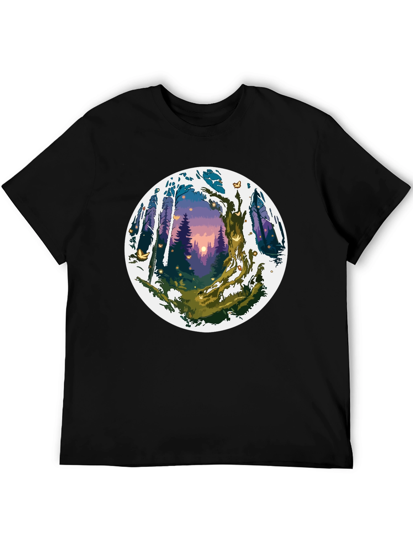 Enchanted Forest Graphic Tee - Unisex Black T-Shirt