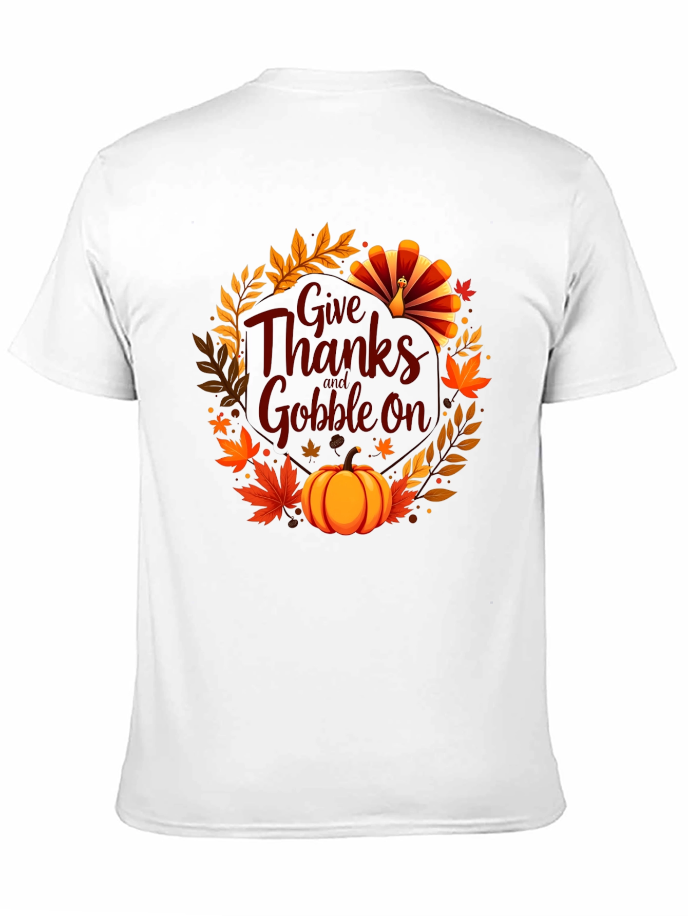 Thanksgiving Give Thanks Gobble On Black T-Shirt