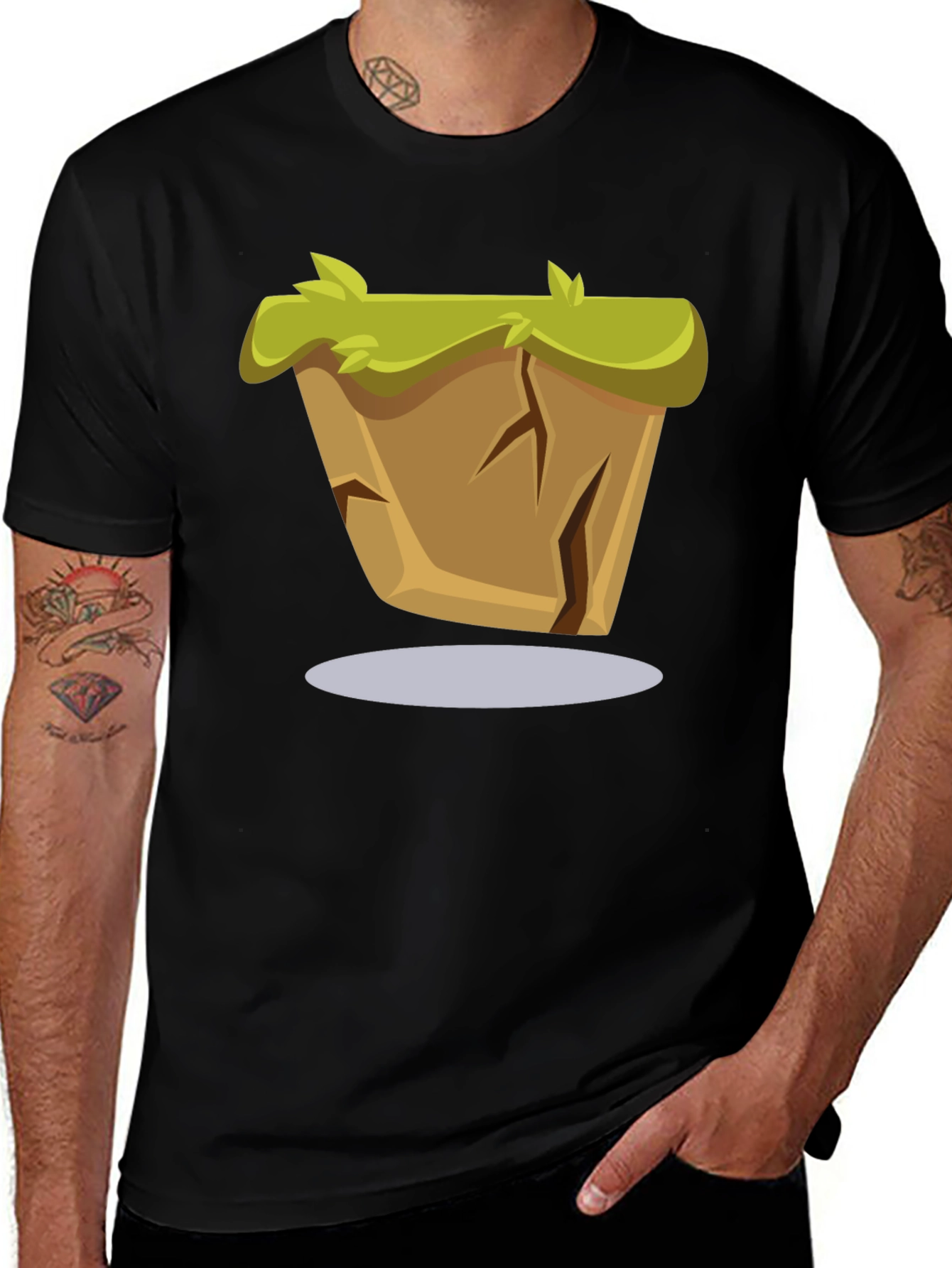 Cartoon Earth Block Graphic Tee - Stylish Unique Design