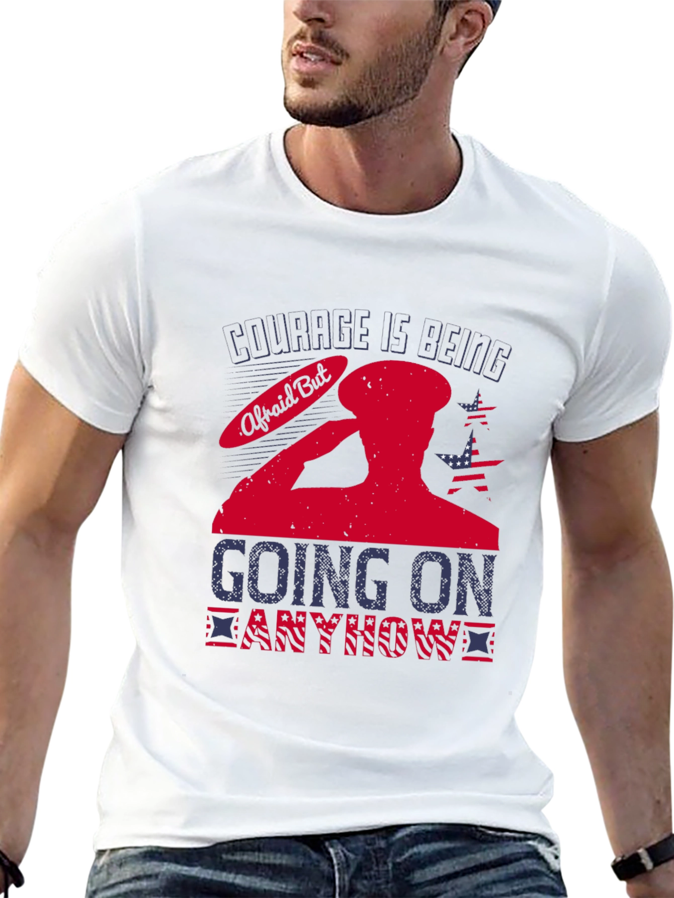 Courage Graphic Tee: Military Inspired Design
