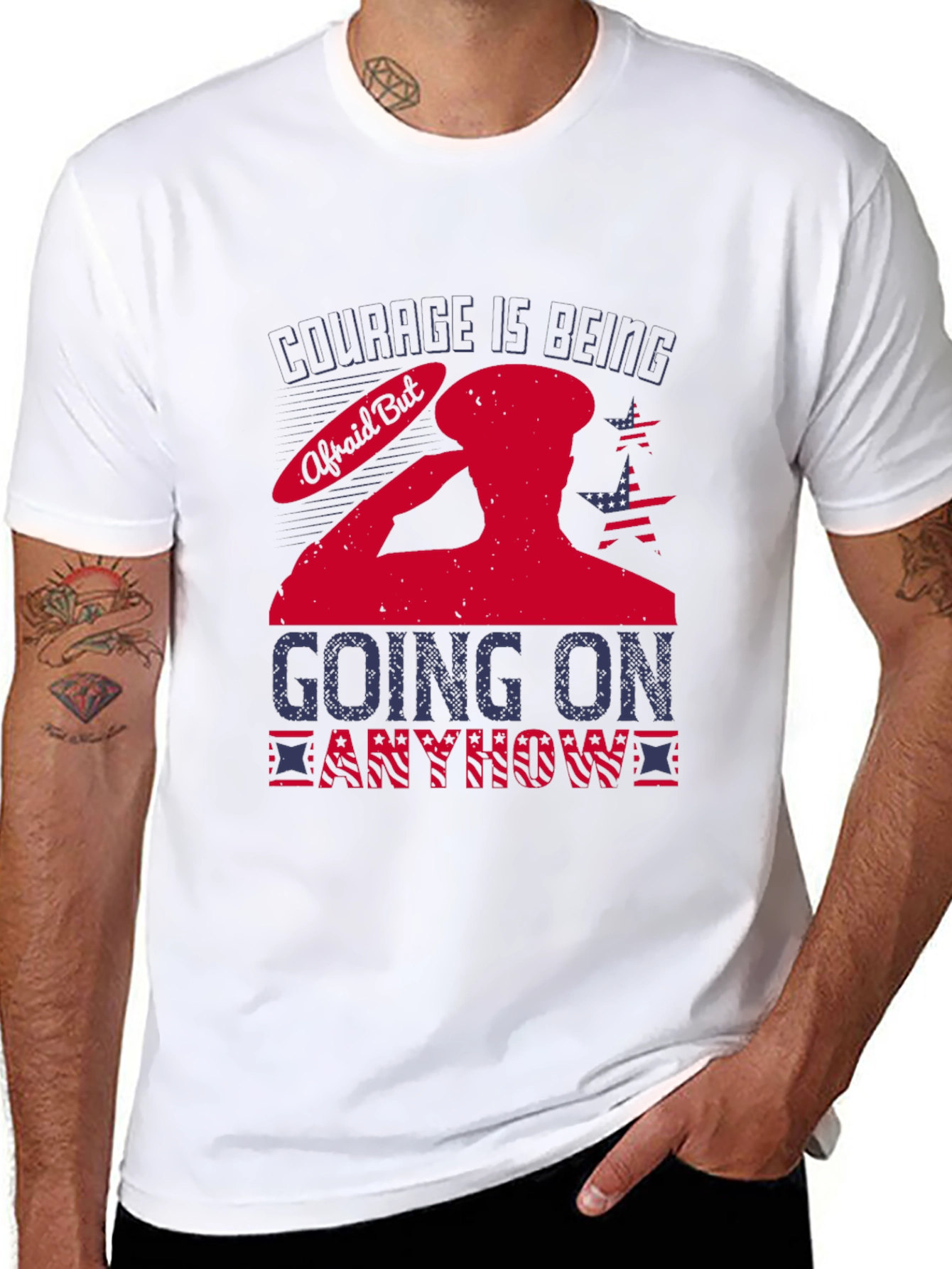 Courage Graphic Tee: Military Inspired Design