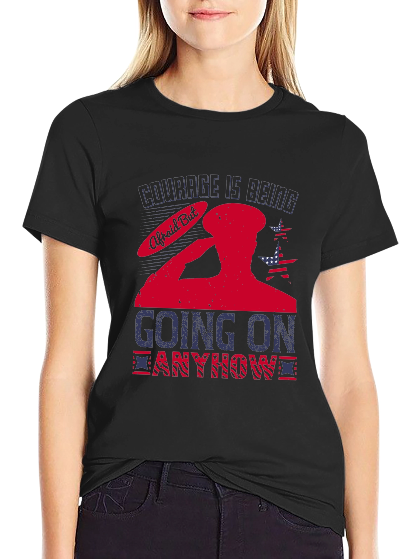 Courage Graphic Tee: Military Inspired Design