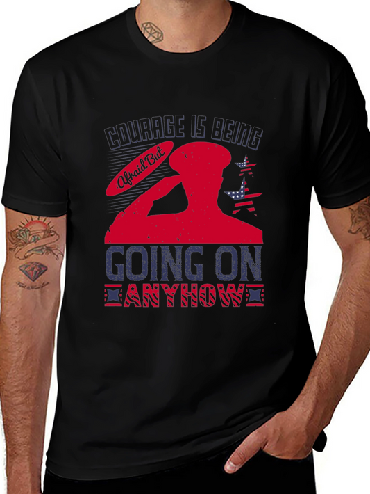 Courage Graphic Tee: Military Inspired Design