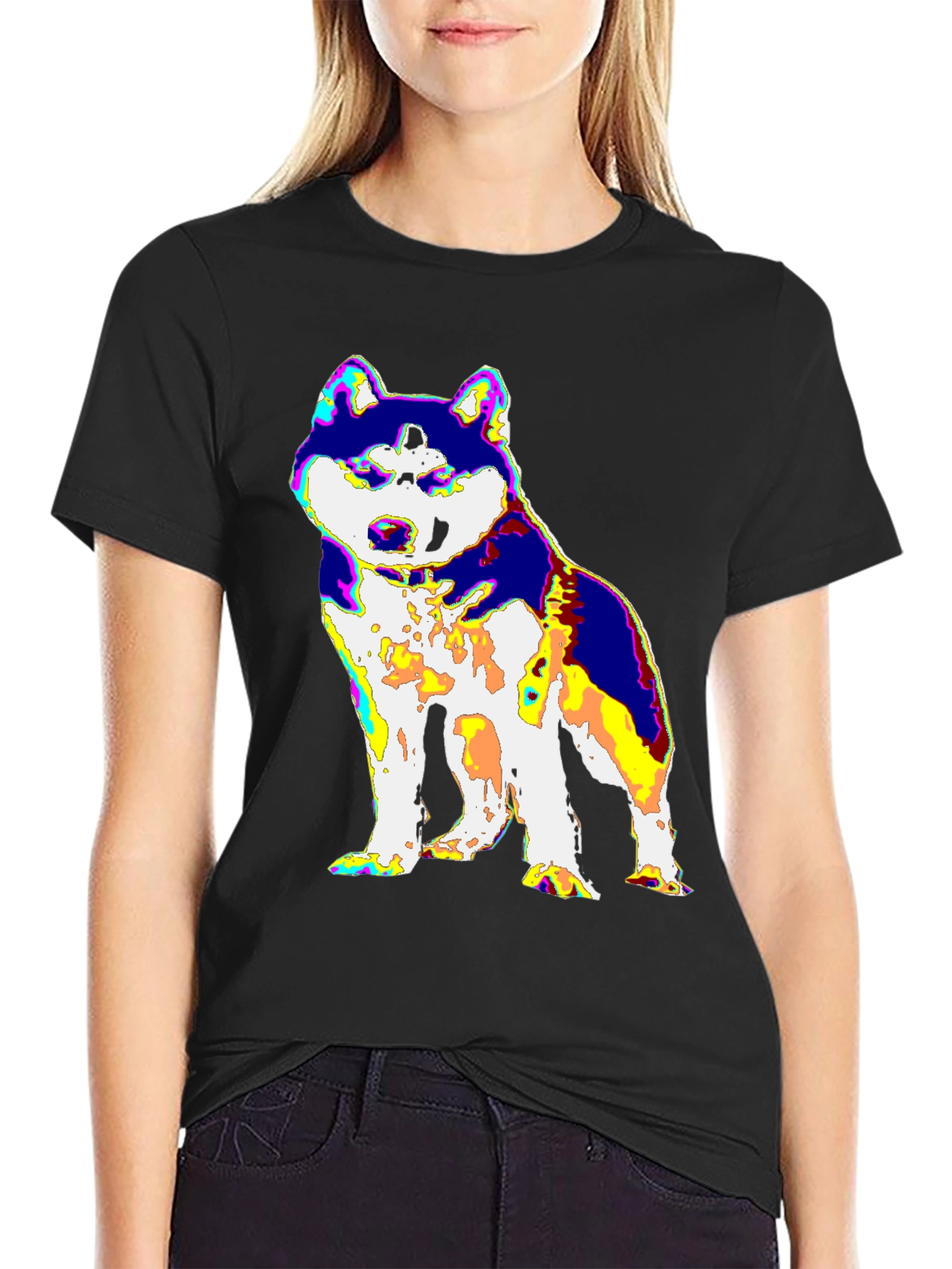 Psychedelic Husky Graphic Tee