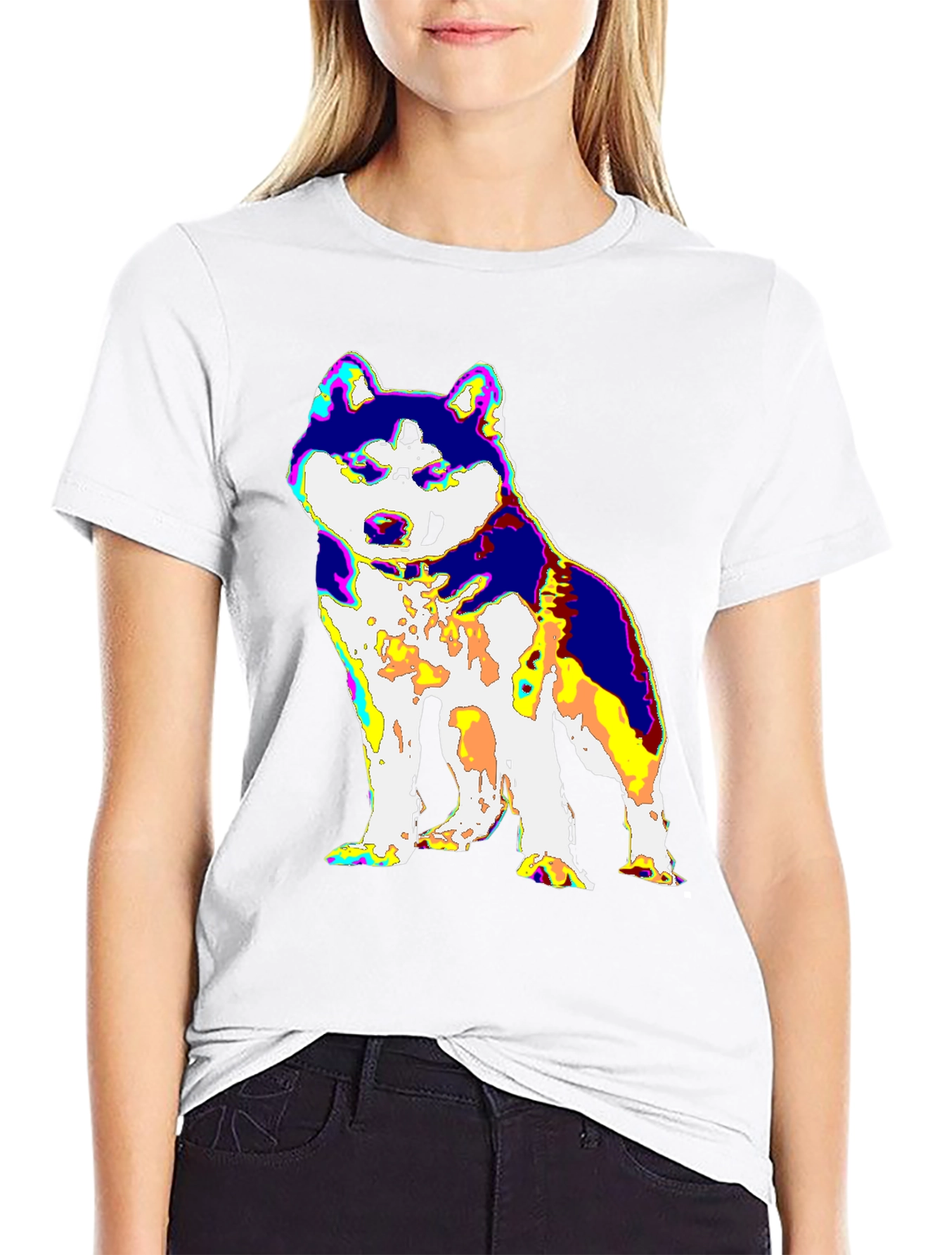 Psychedelic Husky Graphic Tee