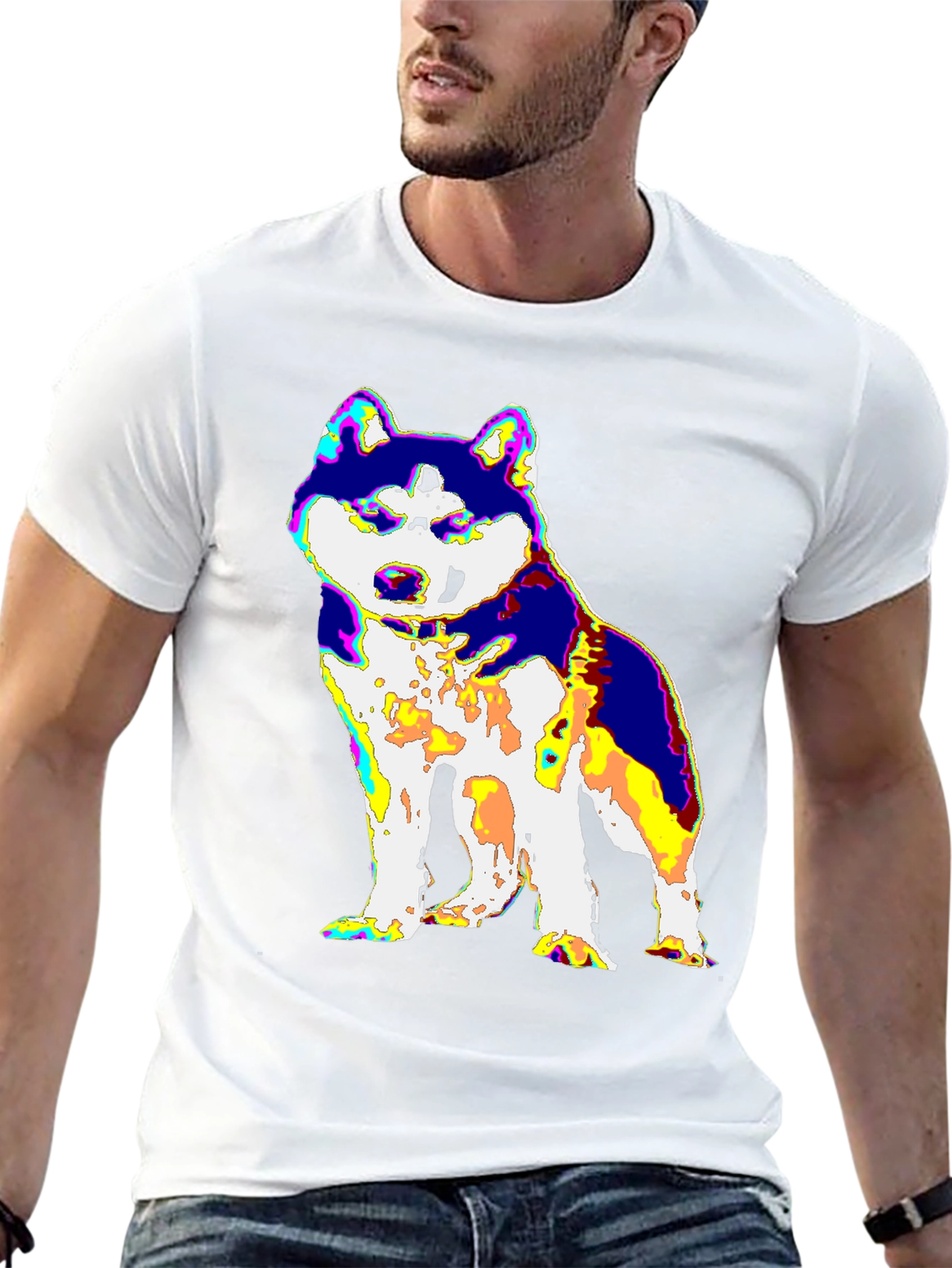 Psychedelic Husky Graphic Tee