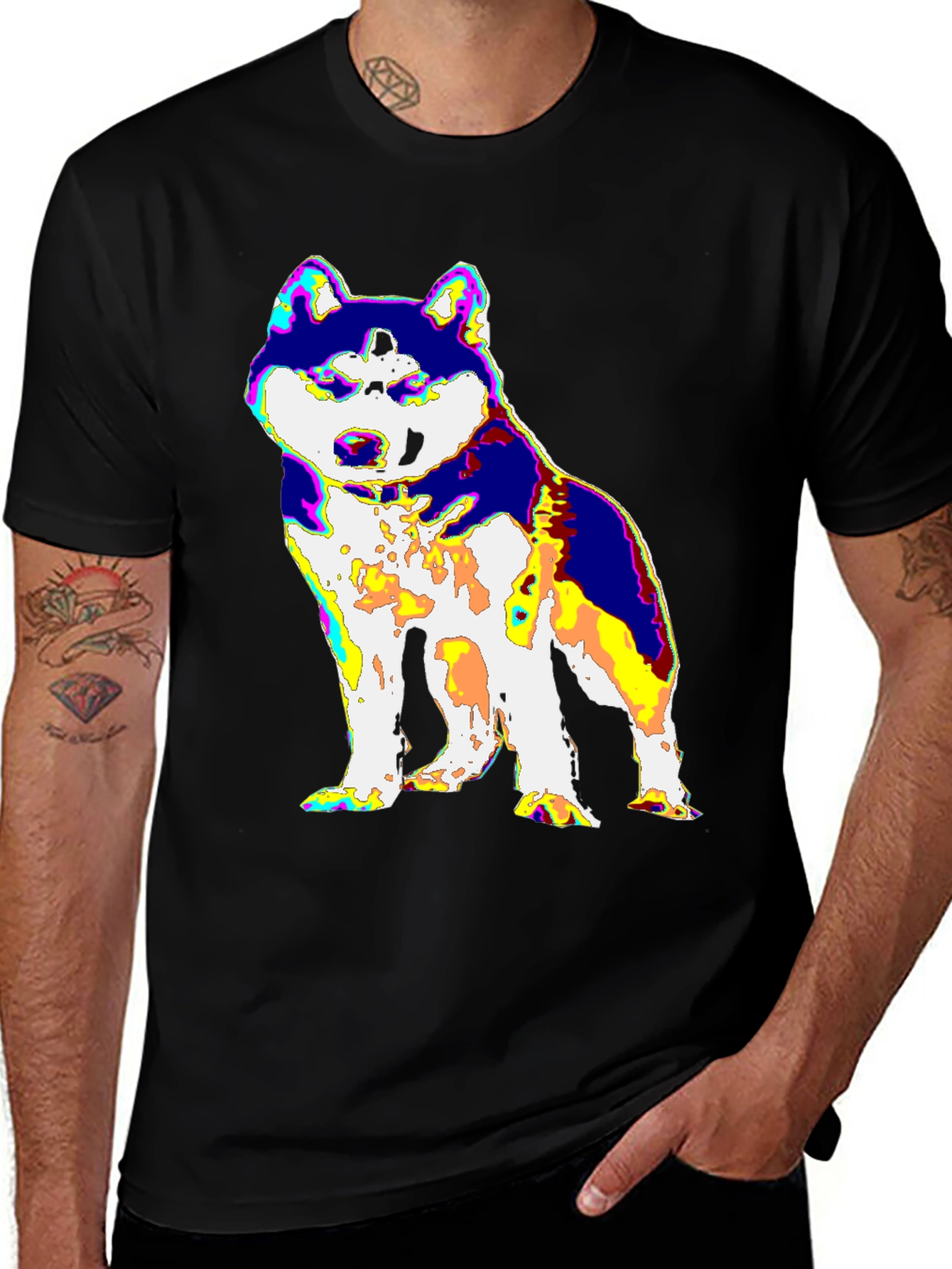 Psychedelic Husky Graphic Tee