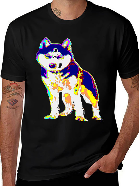Psychedelic Husky Graphic Tee