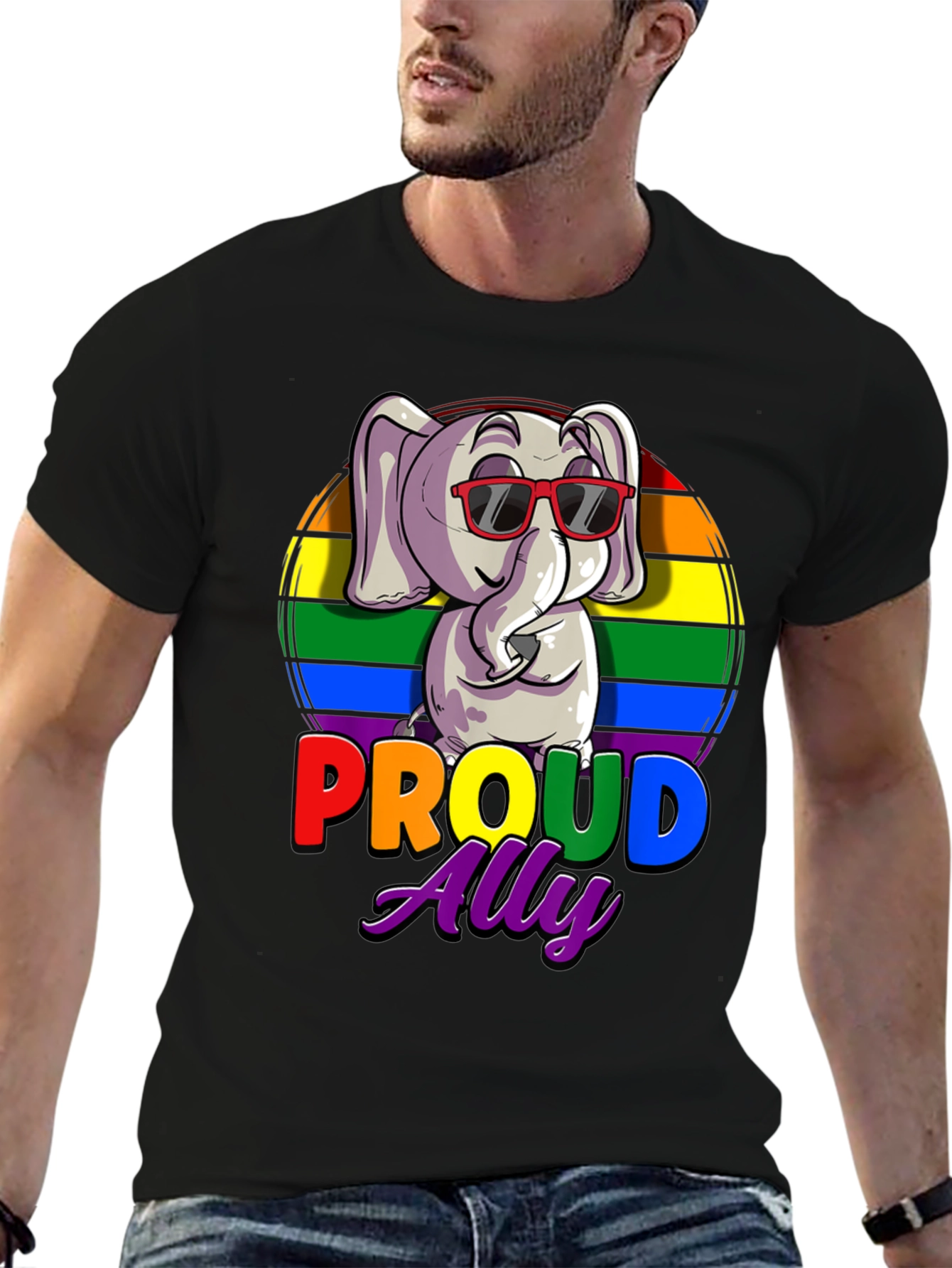 Proud Ally Elephant LGBTQ+ Pride T-Shirt