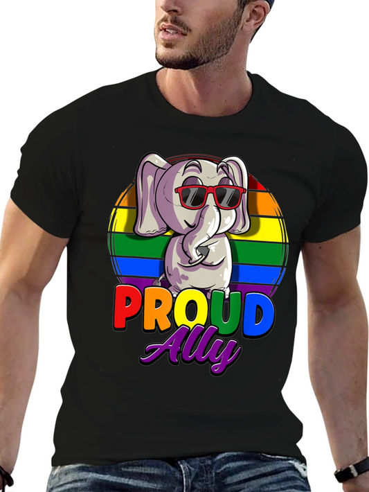Proud Ally Elephant LGBTQ+ Pride T-Shirt