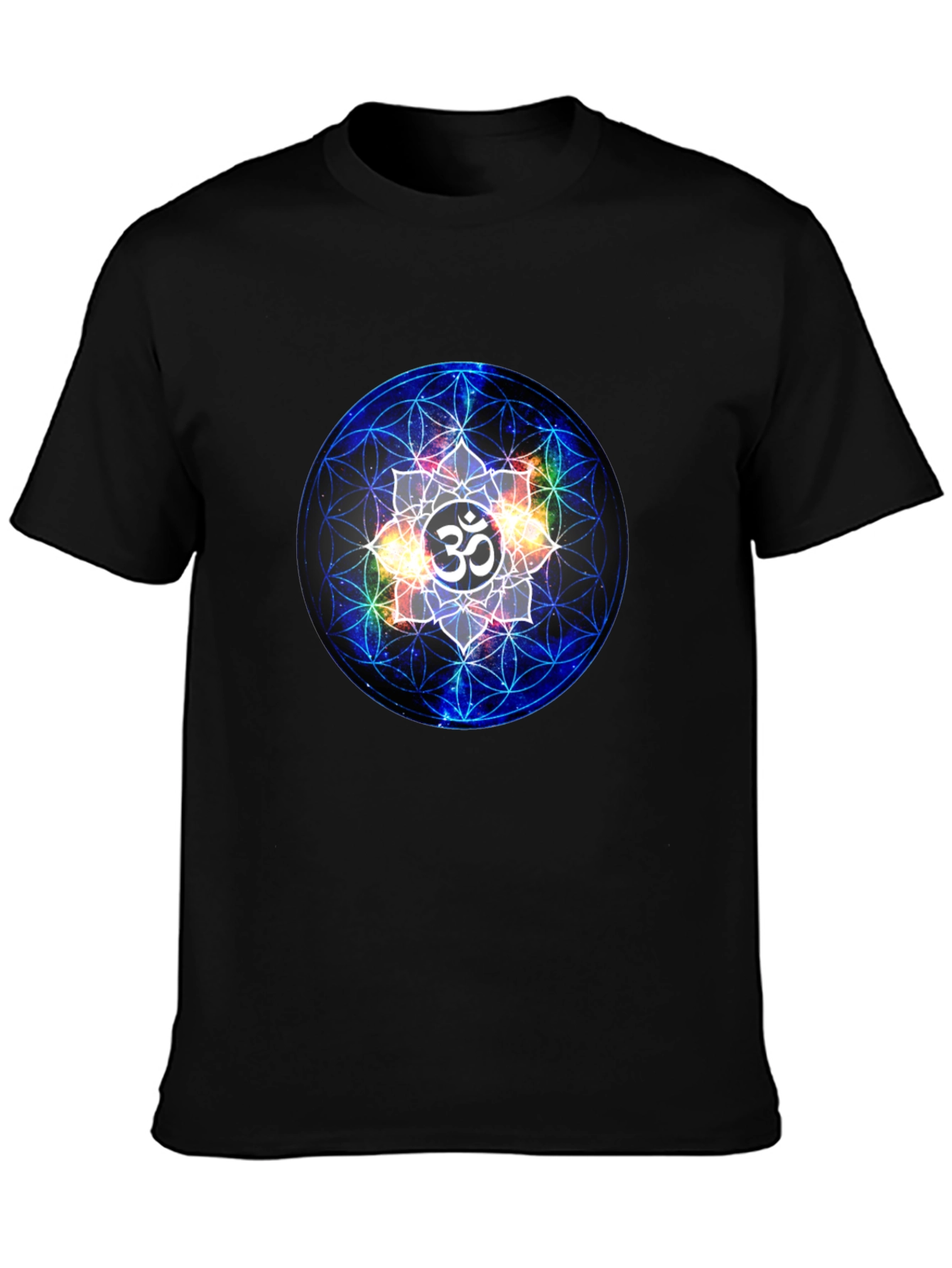 Om Mandala Graphic Tee - Black Cotton Blend