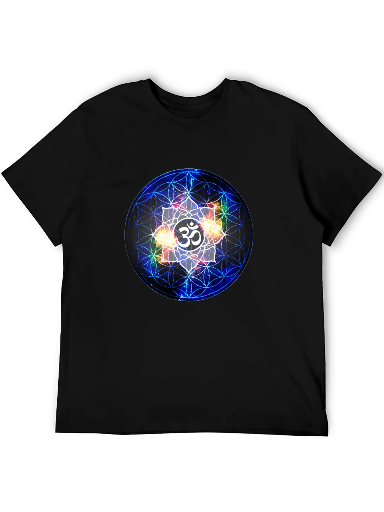 Om Mandala Graphic Tee - Black Cotton Blend