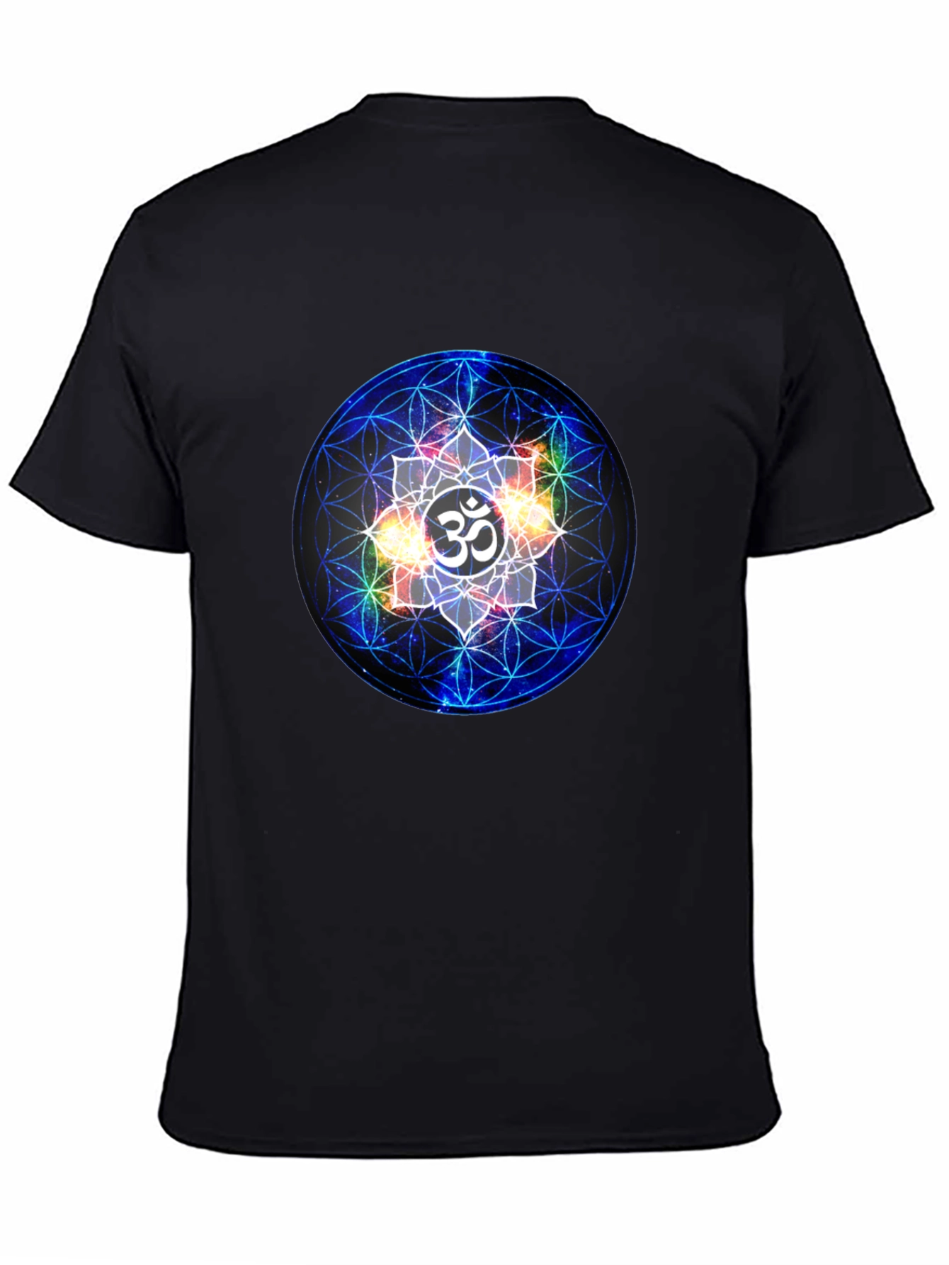 Om Mandala Graphic Tee - Black Cotton Blend