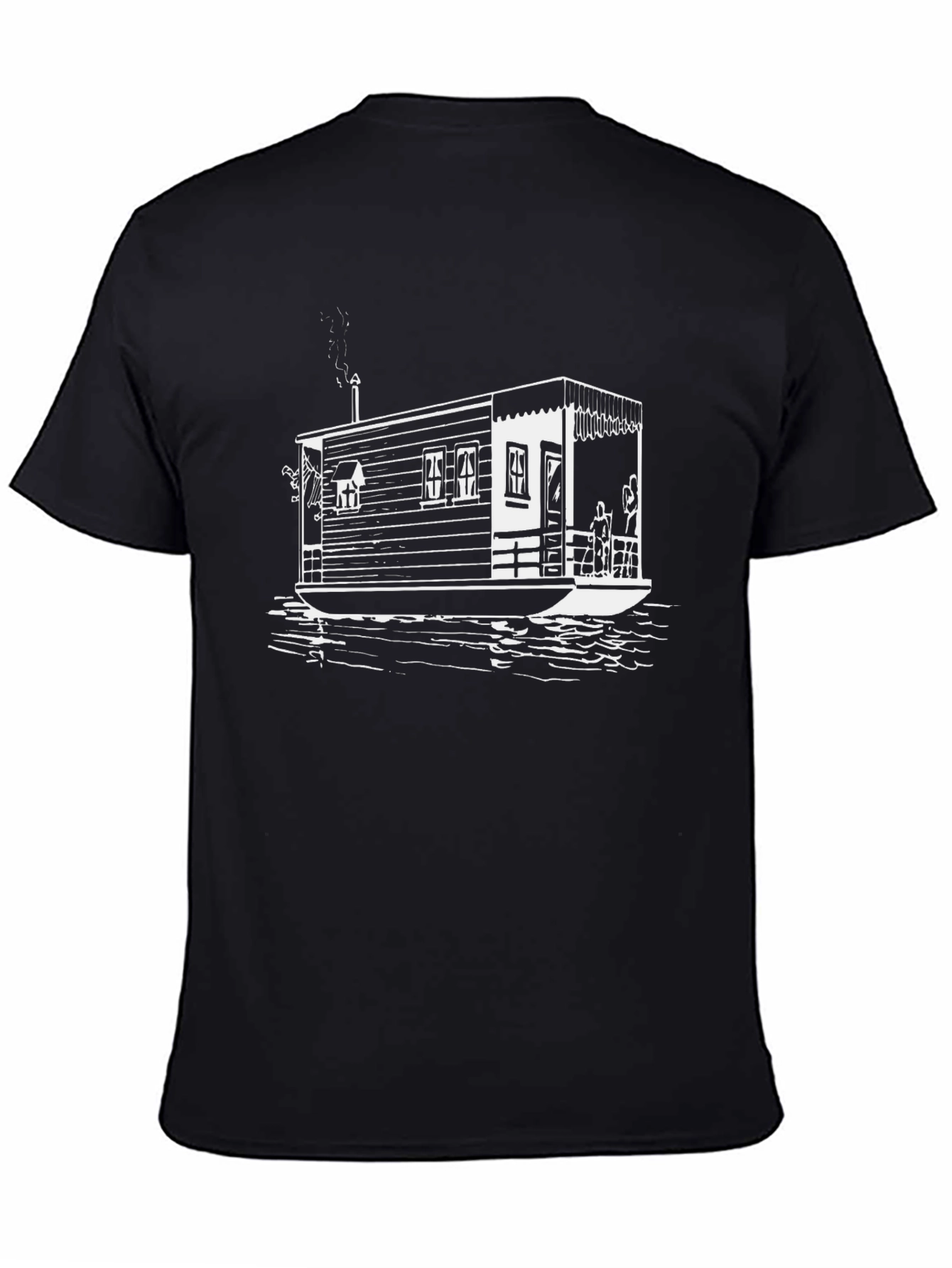 Black Houseboat T-Shirt - Nautical Style