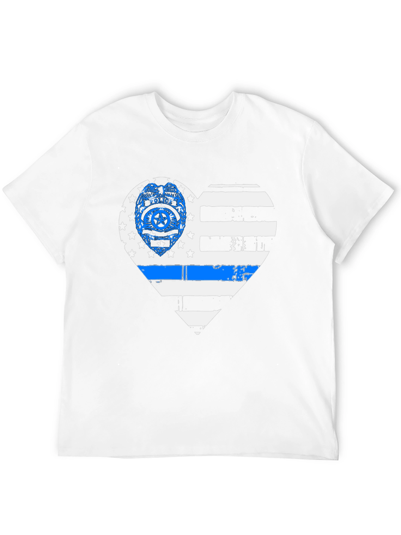 Thin Blue Line Heart Graphic T-Shirt